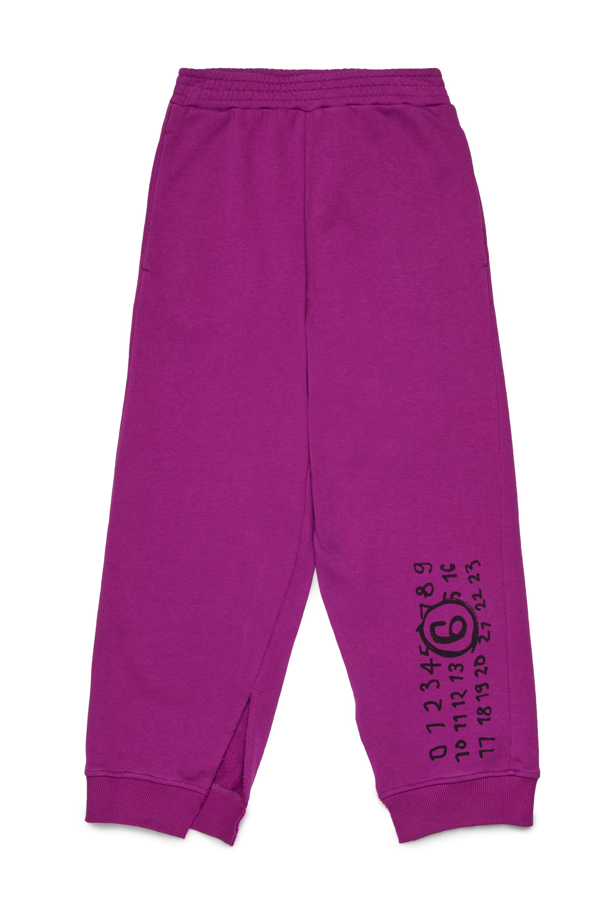 Split jogger pants branded with Hand Written logo