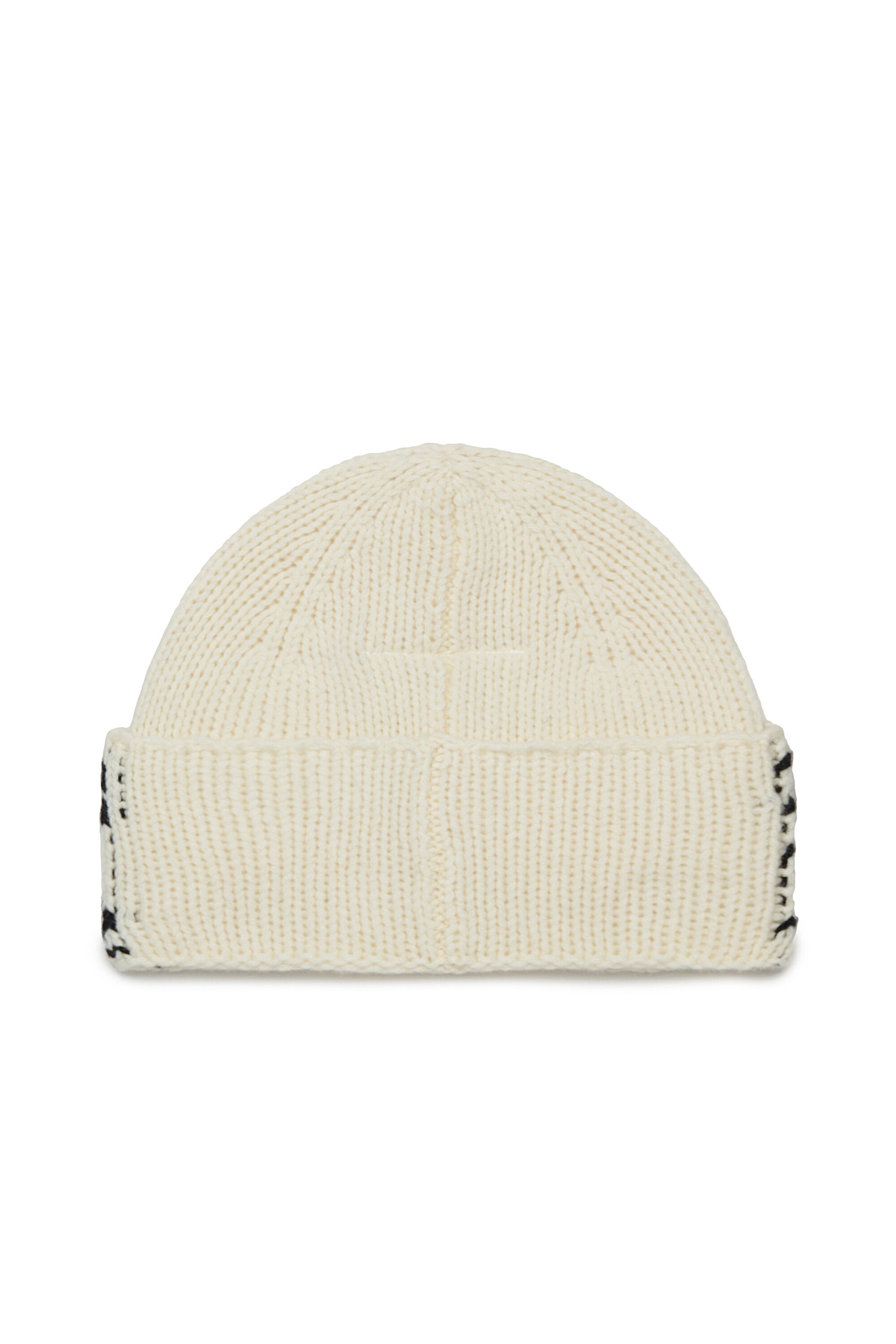 Wool-blend knit beanie with logo