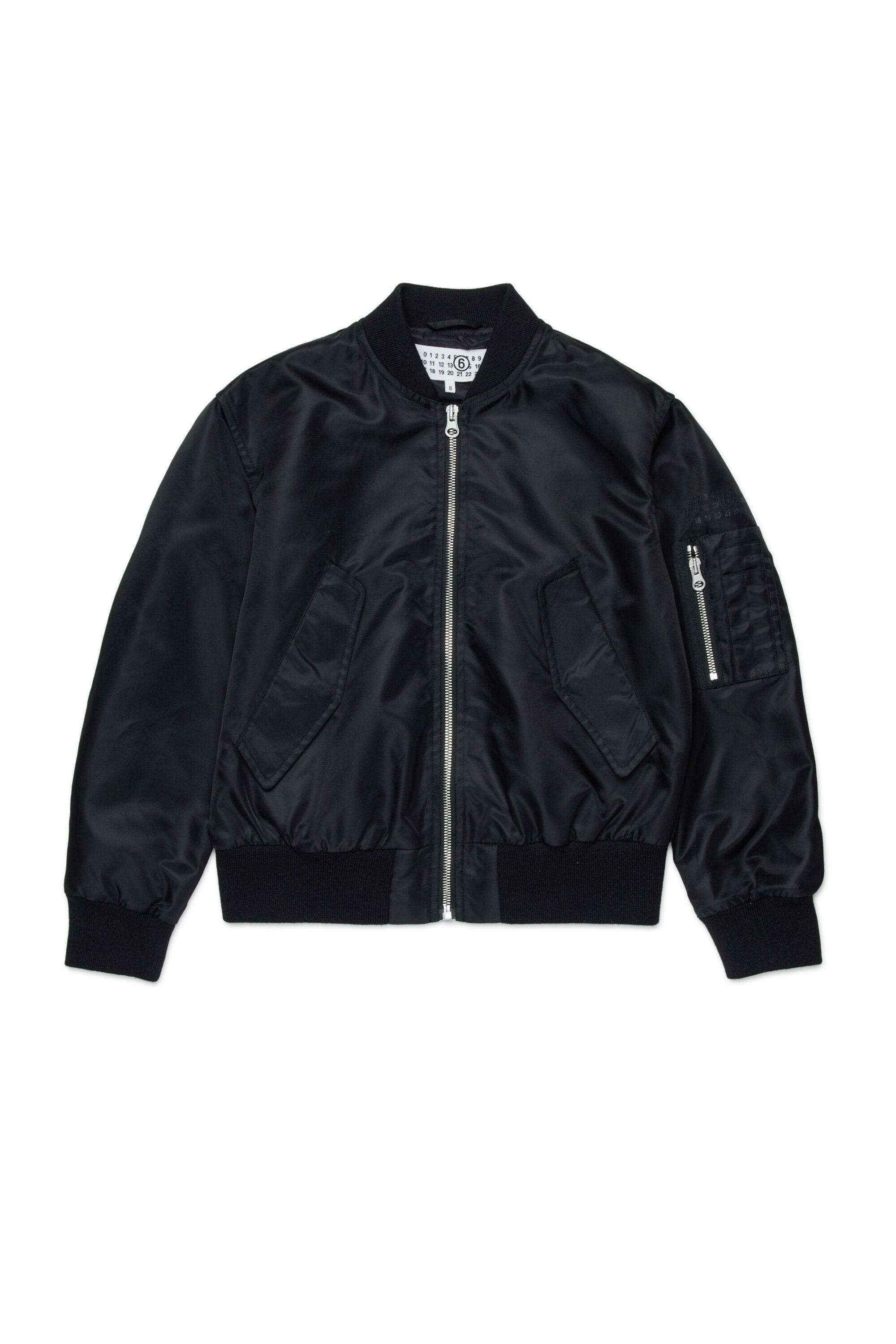 ロゴプリント入りボンバージャケット