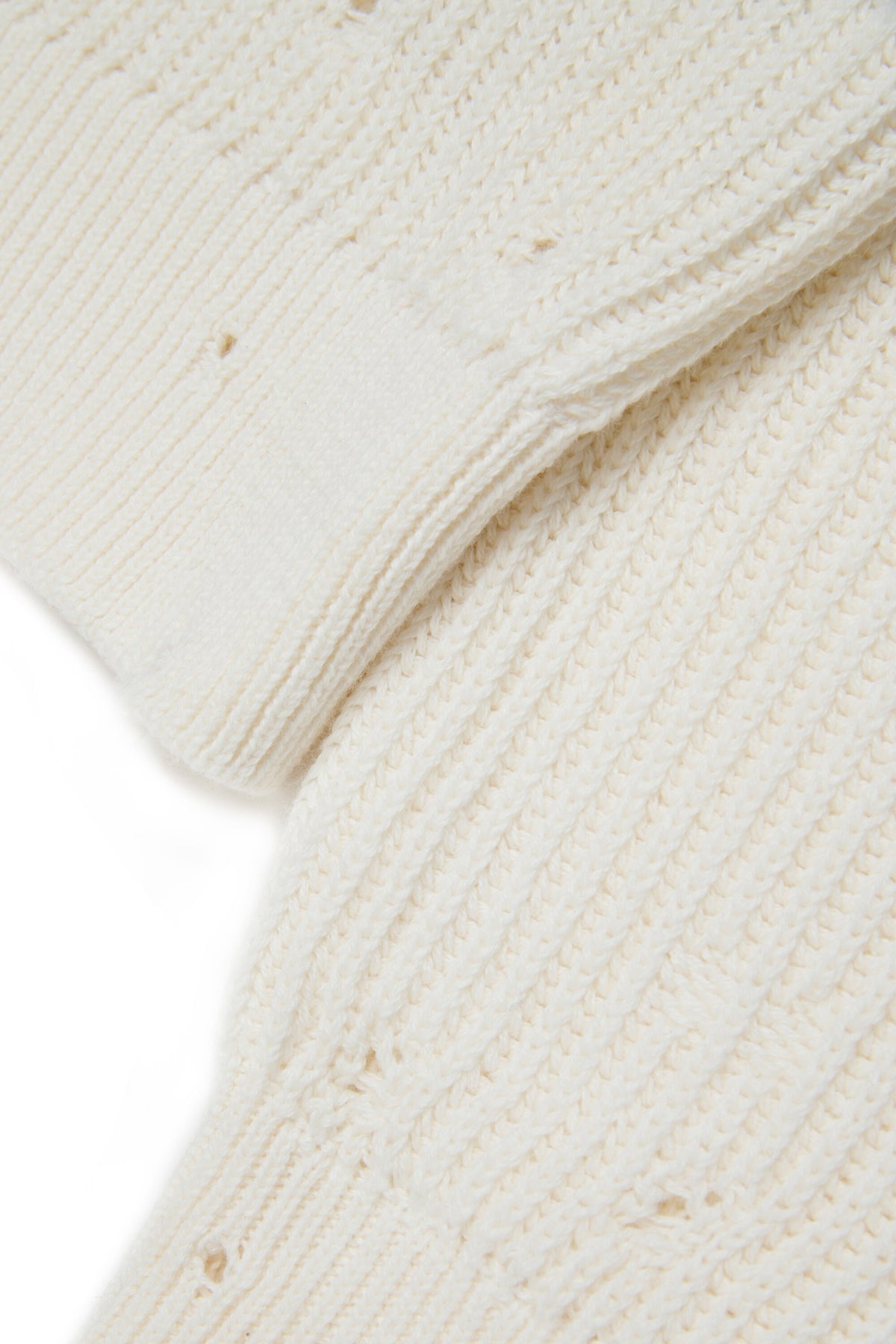 V-neck pullover with distressed details