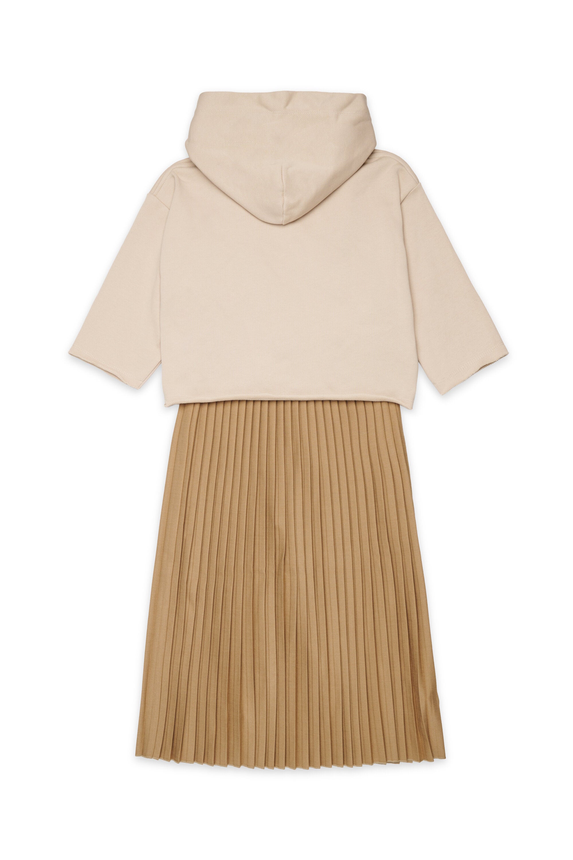 Layered dress with pleated skirt