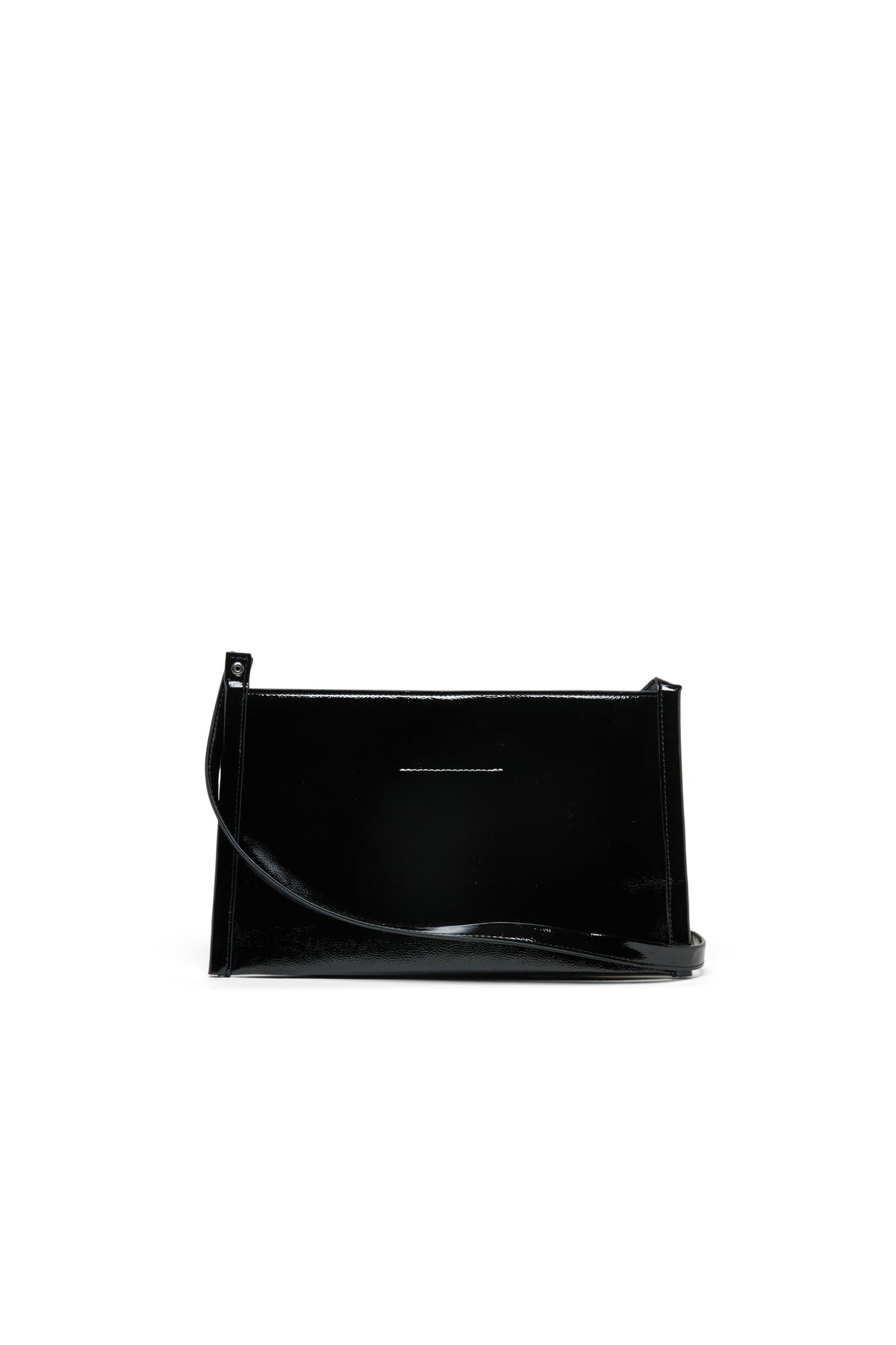 Glossy cross-body bag with logo