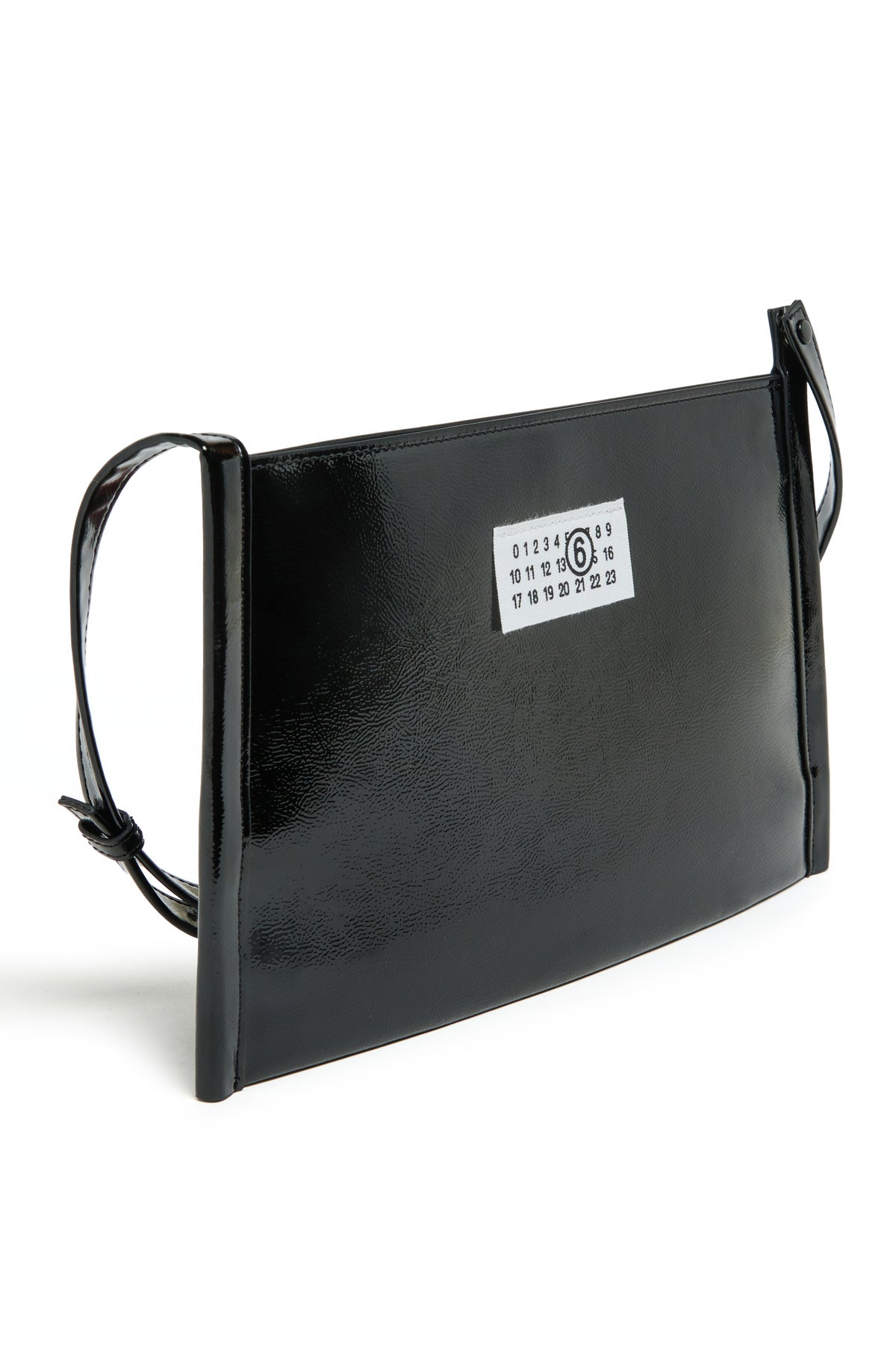 Glossy cross-body bag with logo