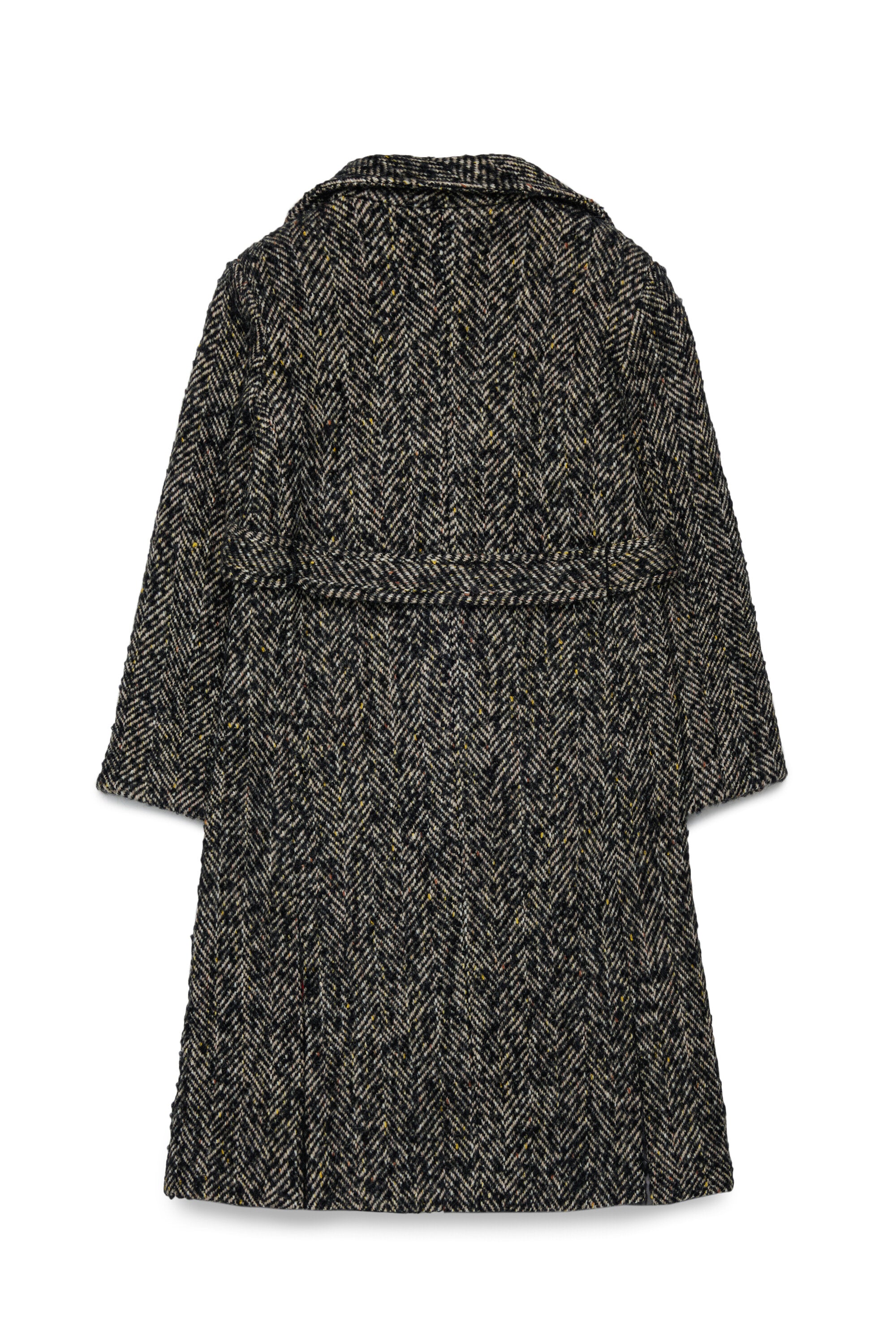 Coat with herringbone pattern