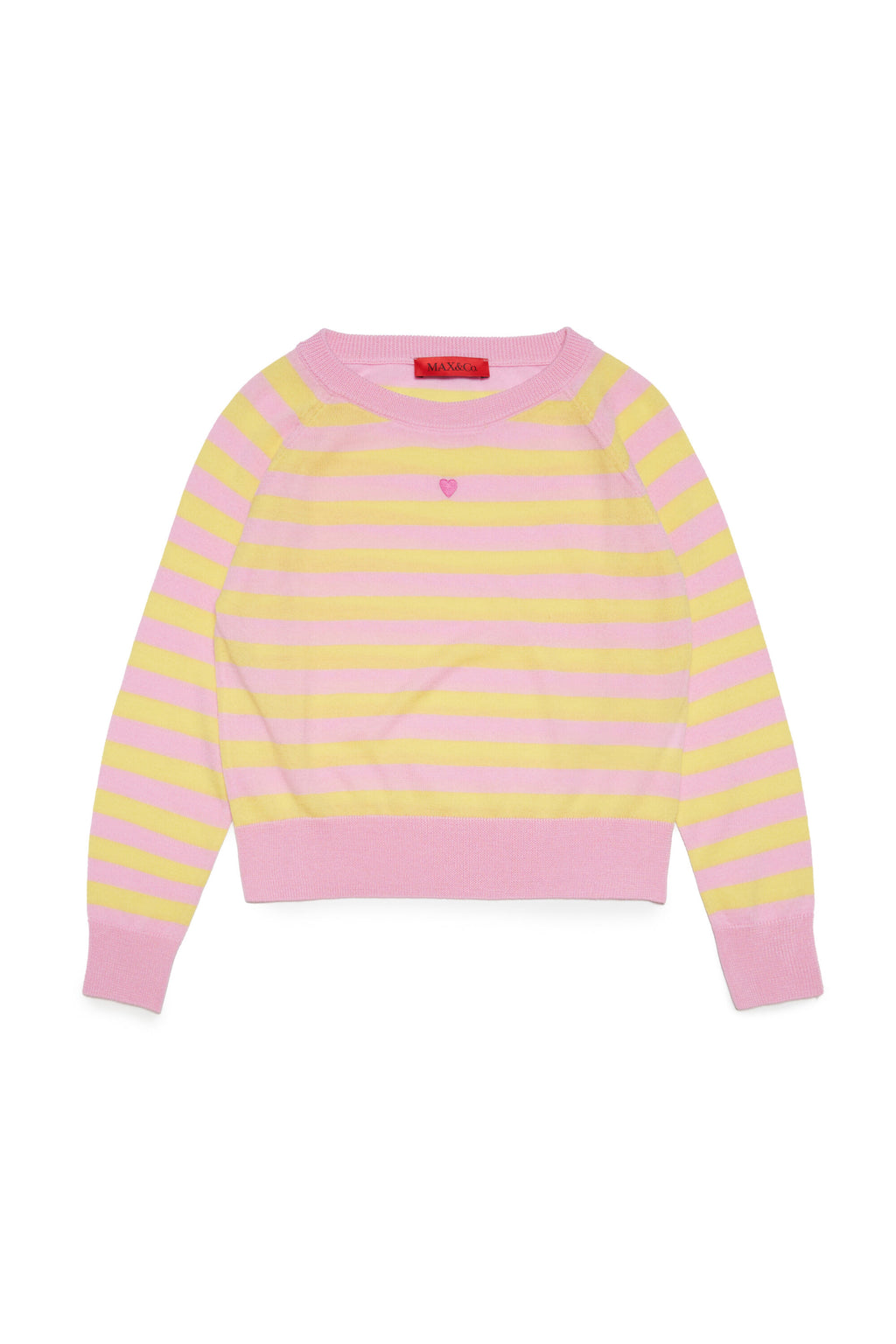 Wool crew-neck pullover with stripes