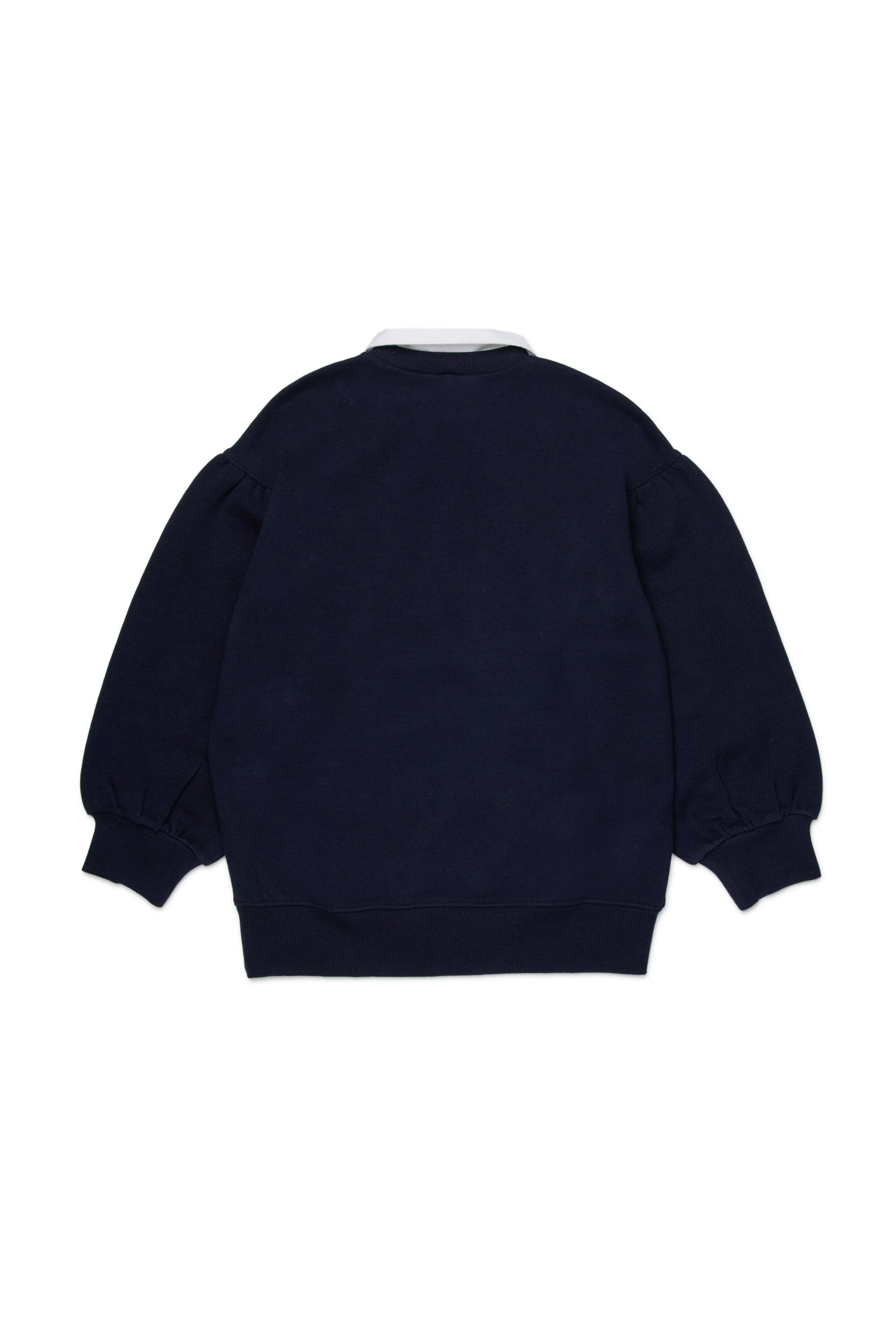 Crewneck sweatshirt with collar and emblem