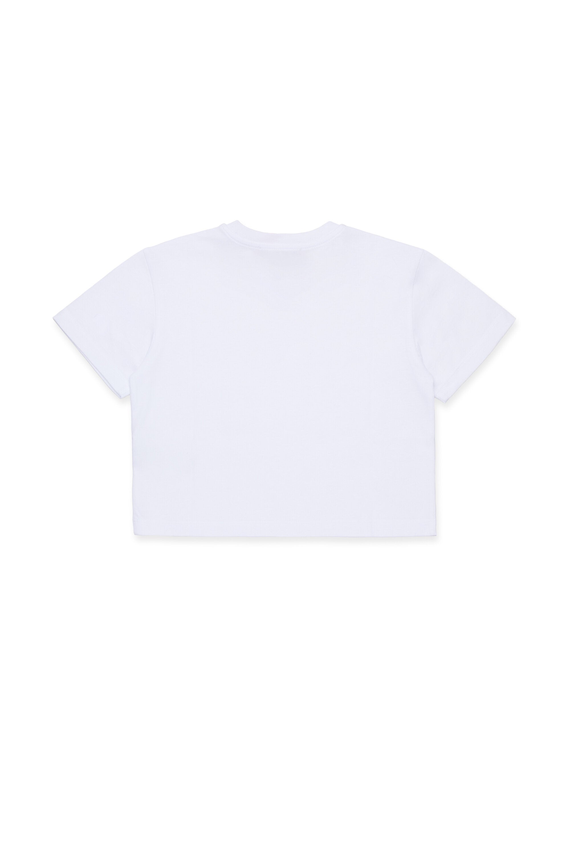 ハート刺繍入りクロップド丈ジャージーTシャツ