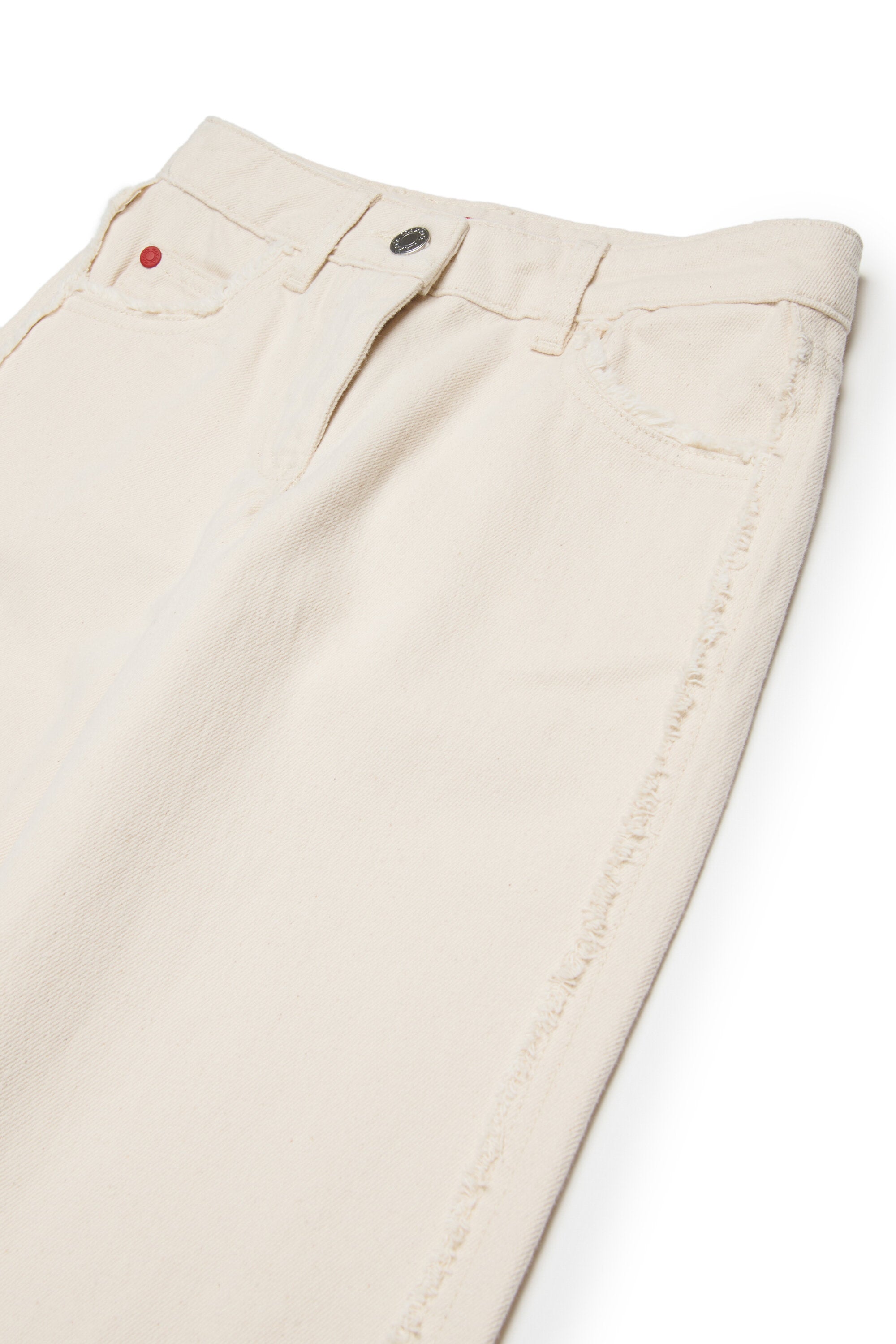 Flare jeans with raw cut details