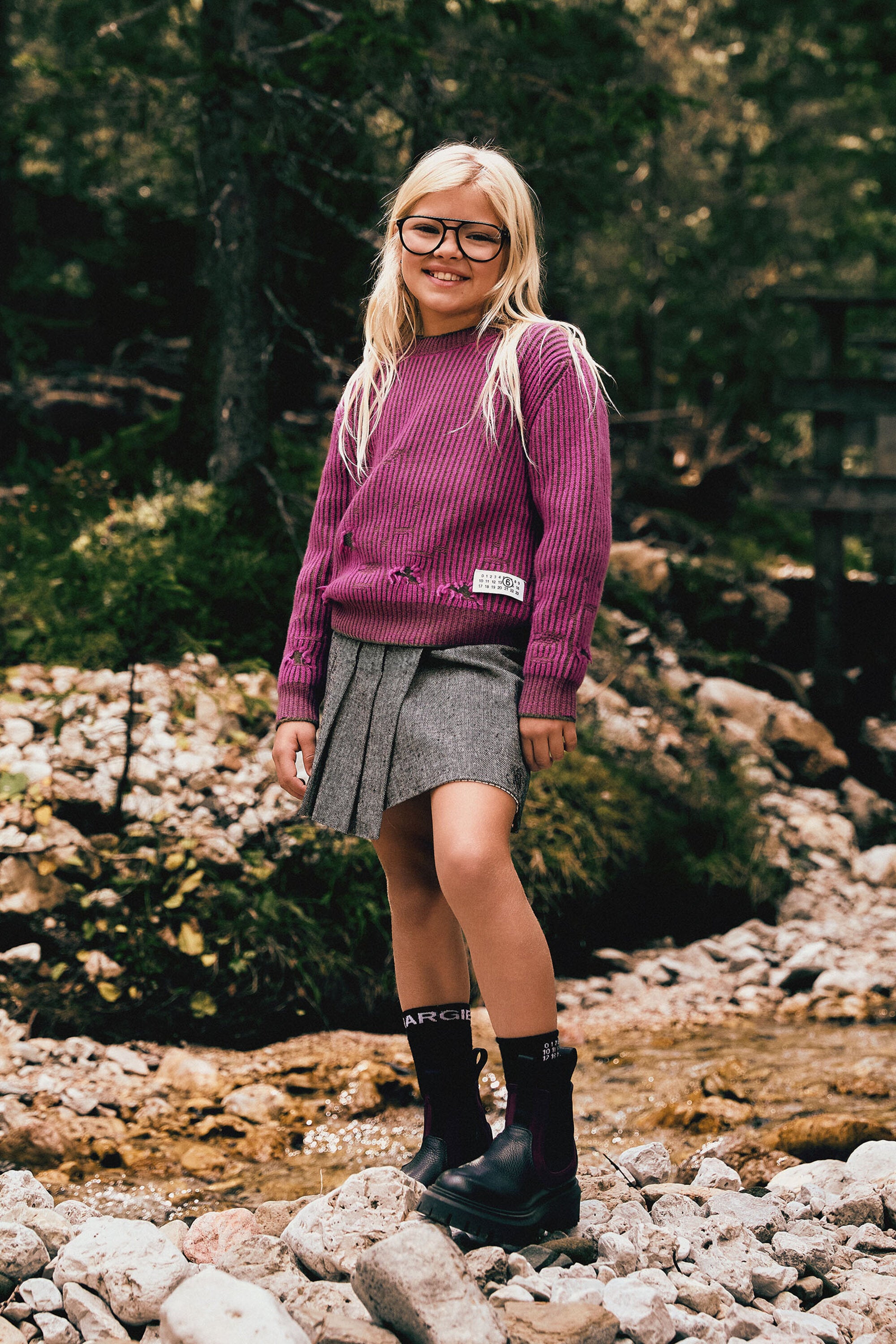 ショートツイードラップスカート