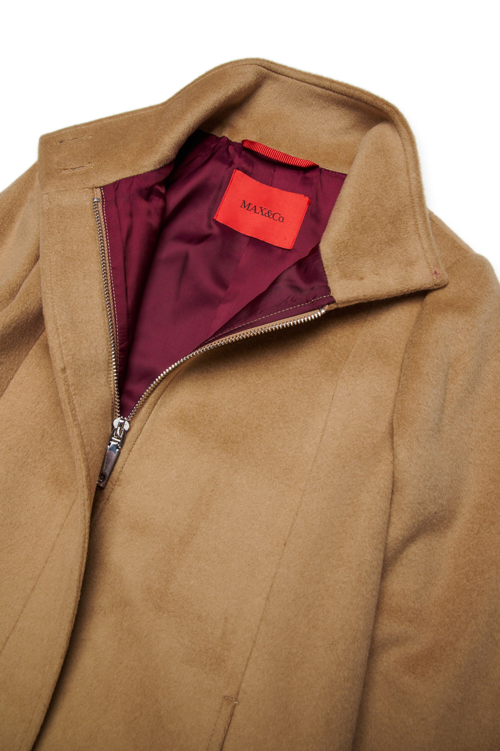 Aシェイプ・ウール混ロングコート