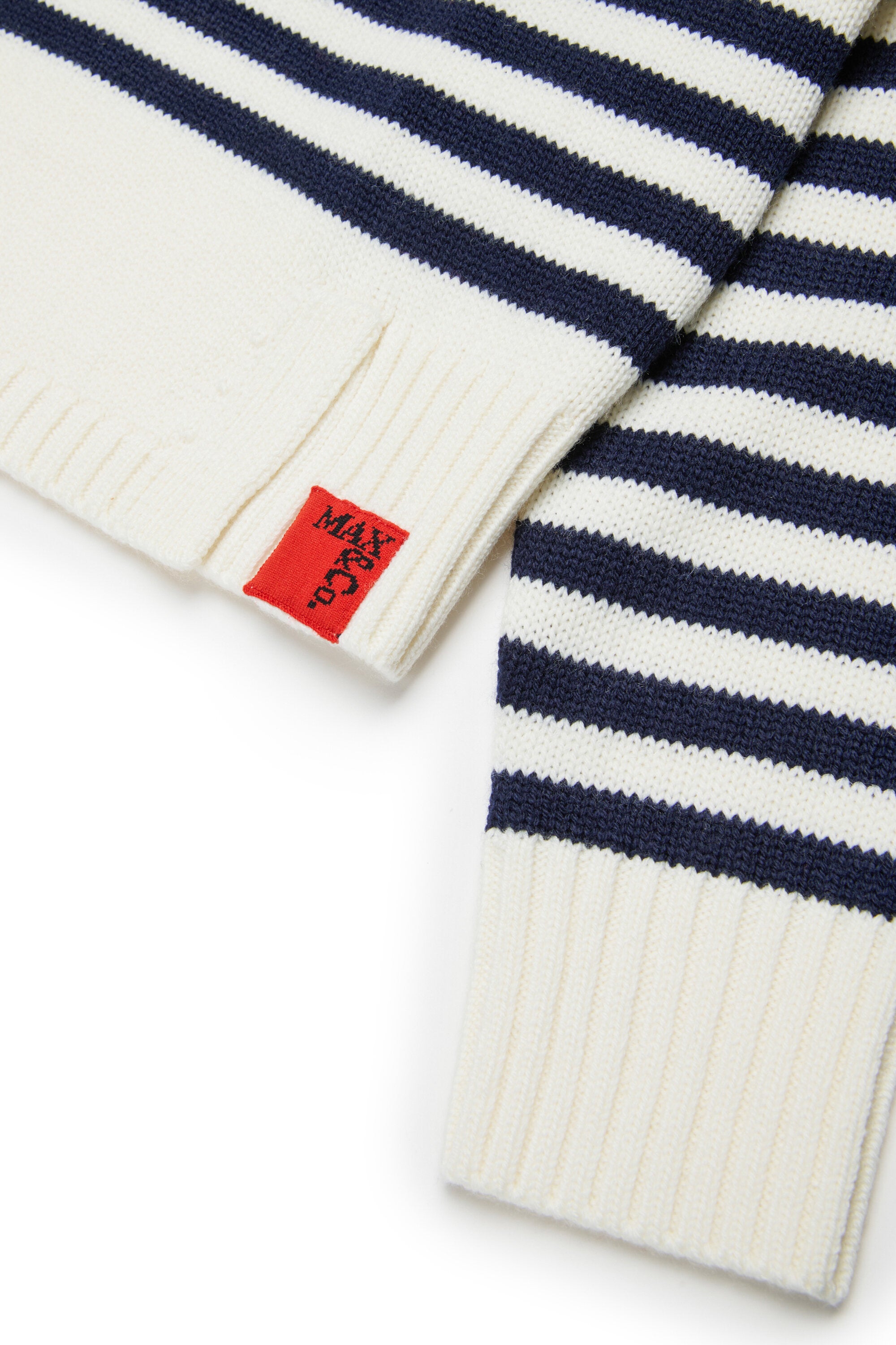 ウール混ジャカード・ストライプ・プルオーバー