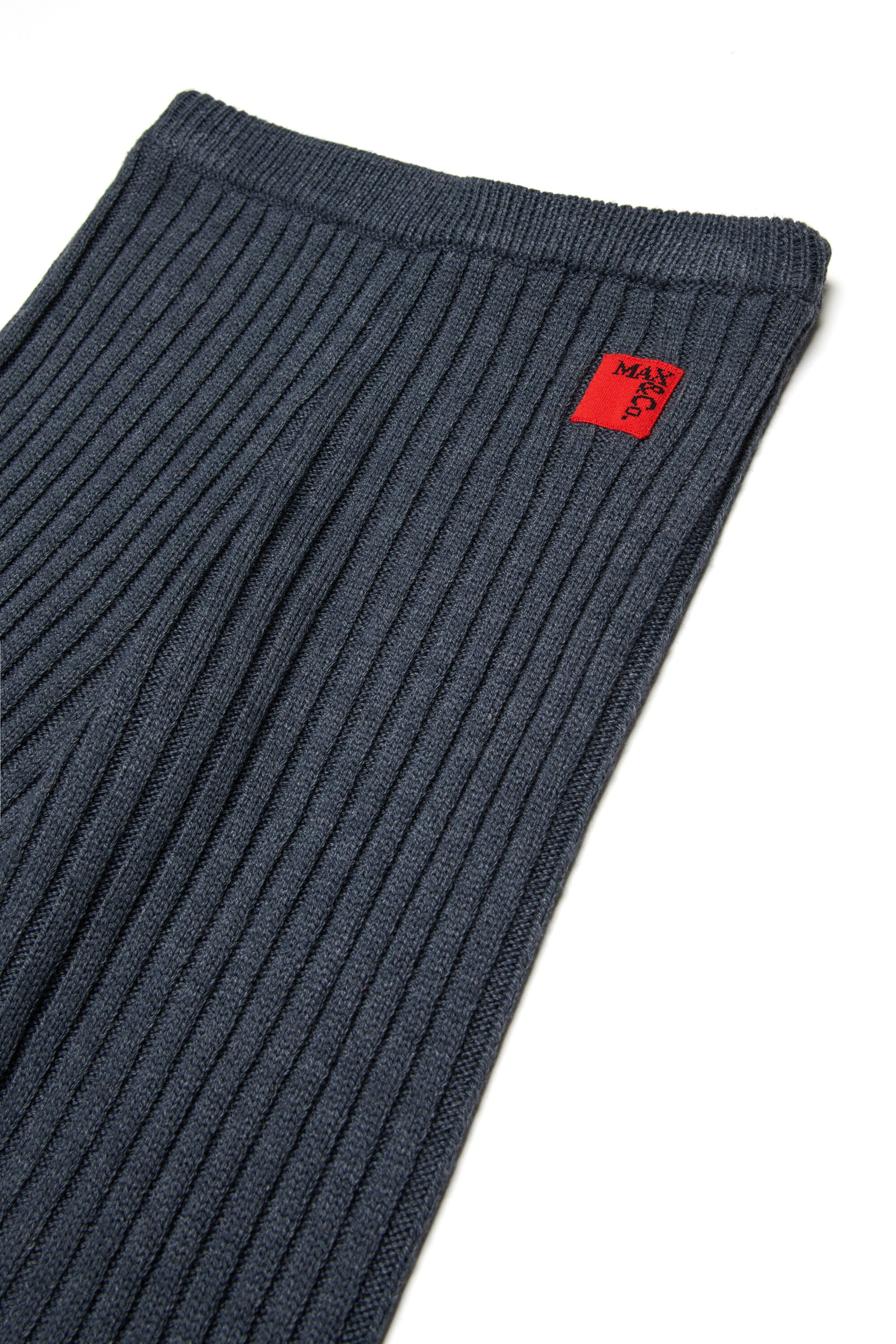 リブ編みウール混ニットパンツ