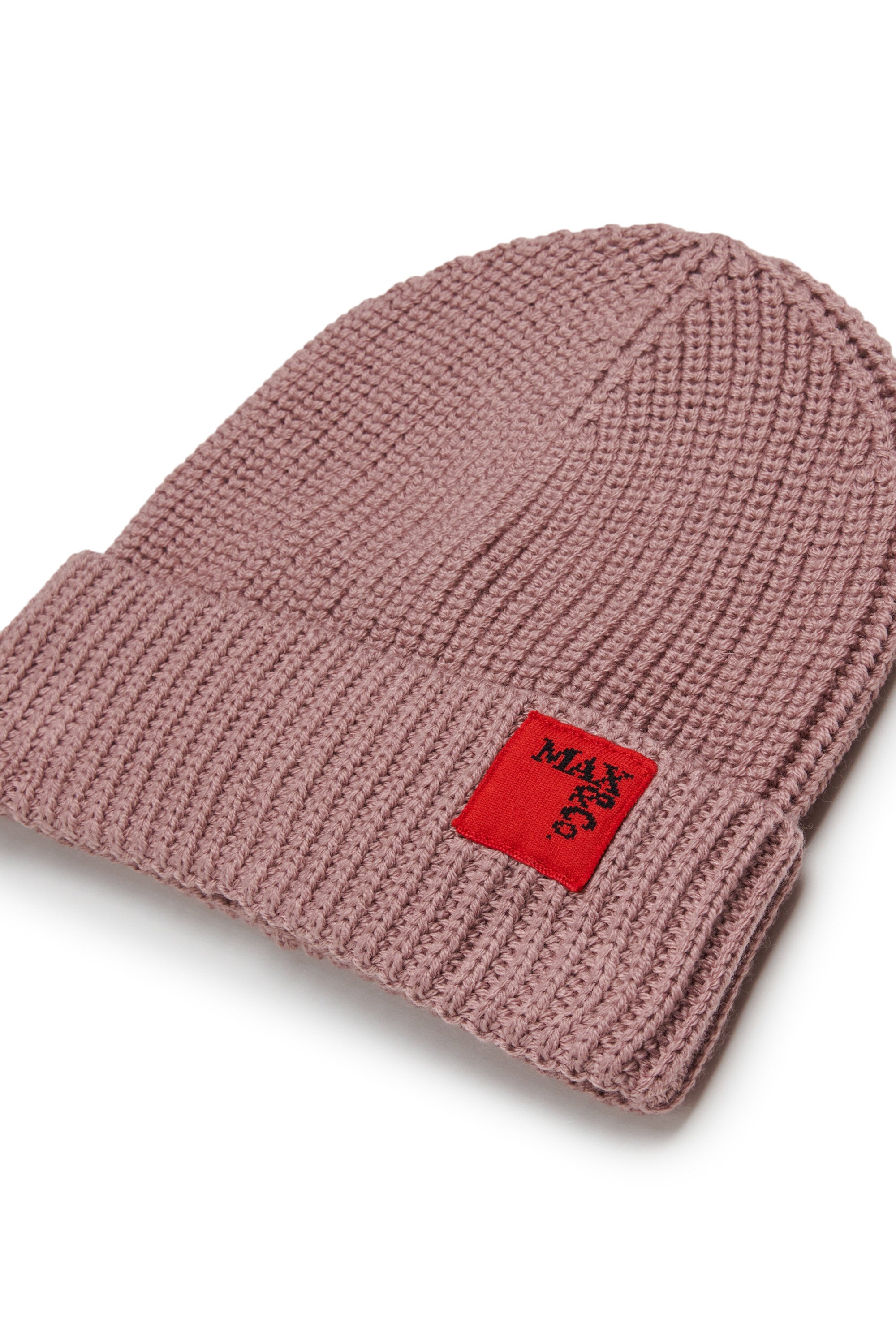 Wool blend beanie with patch