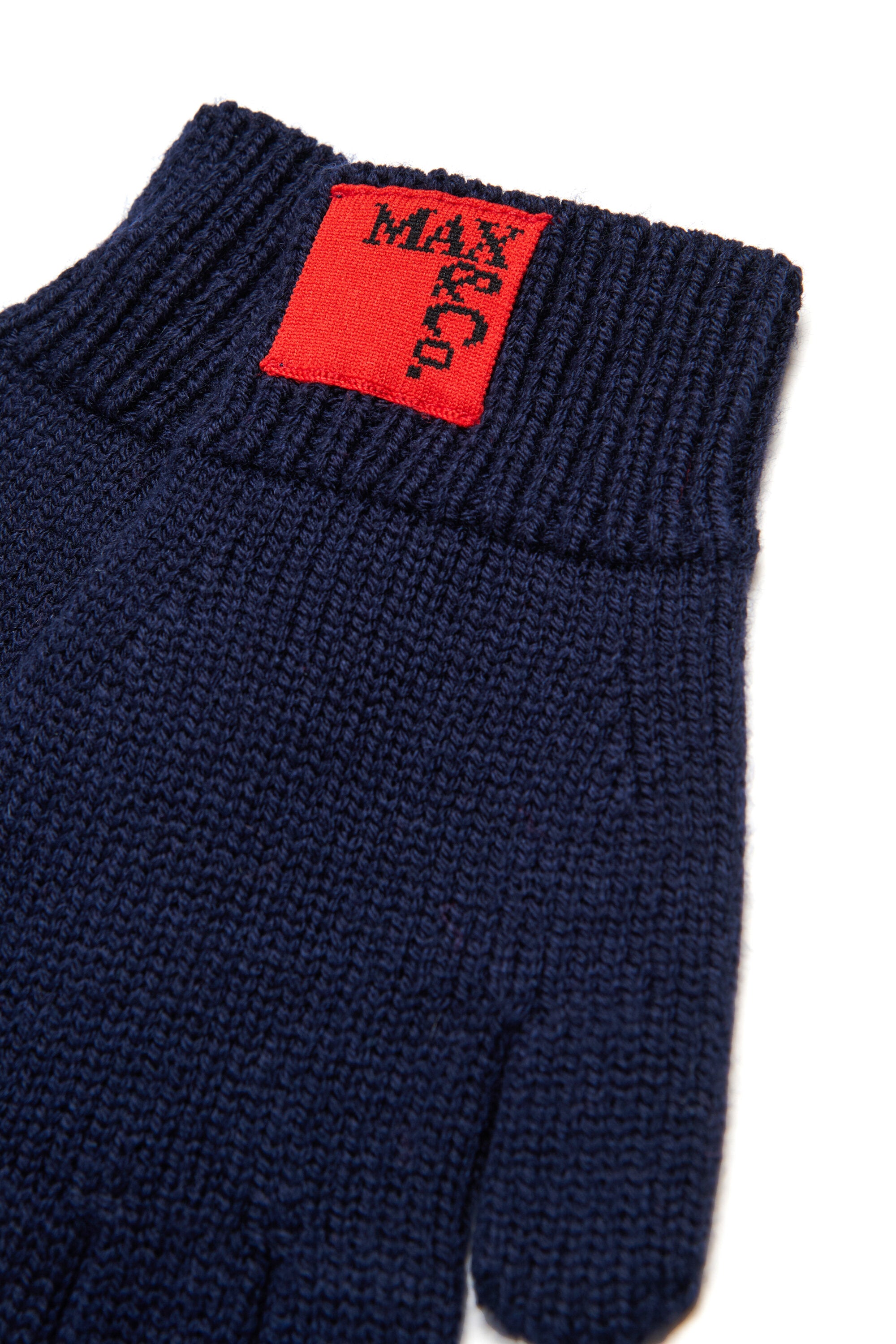 パッチ付きウール混紡グローブ