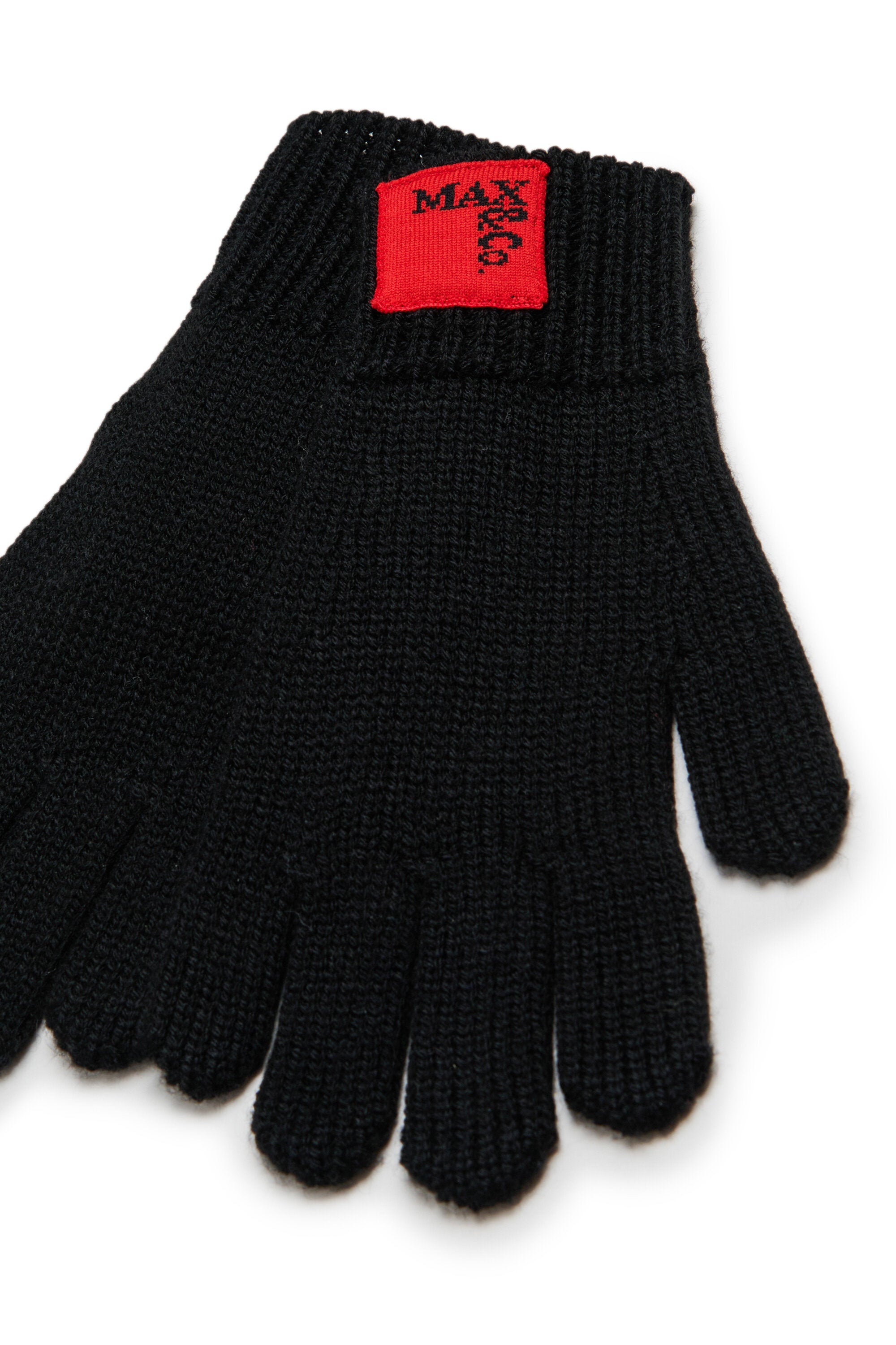 Wool blend gloves with patch