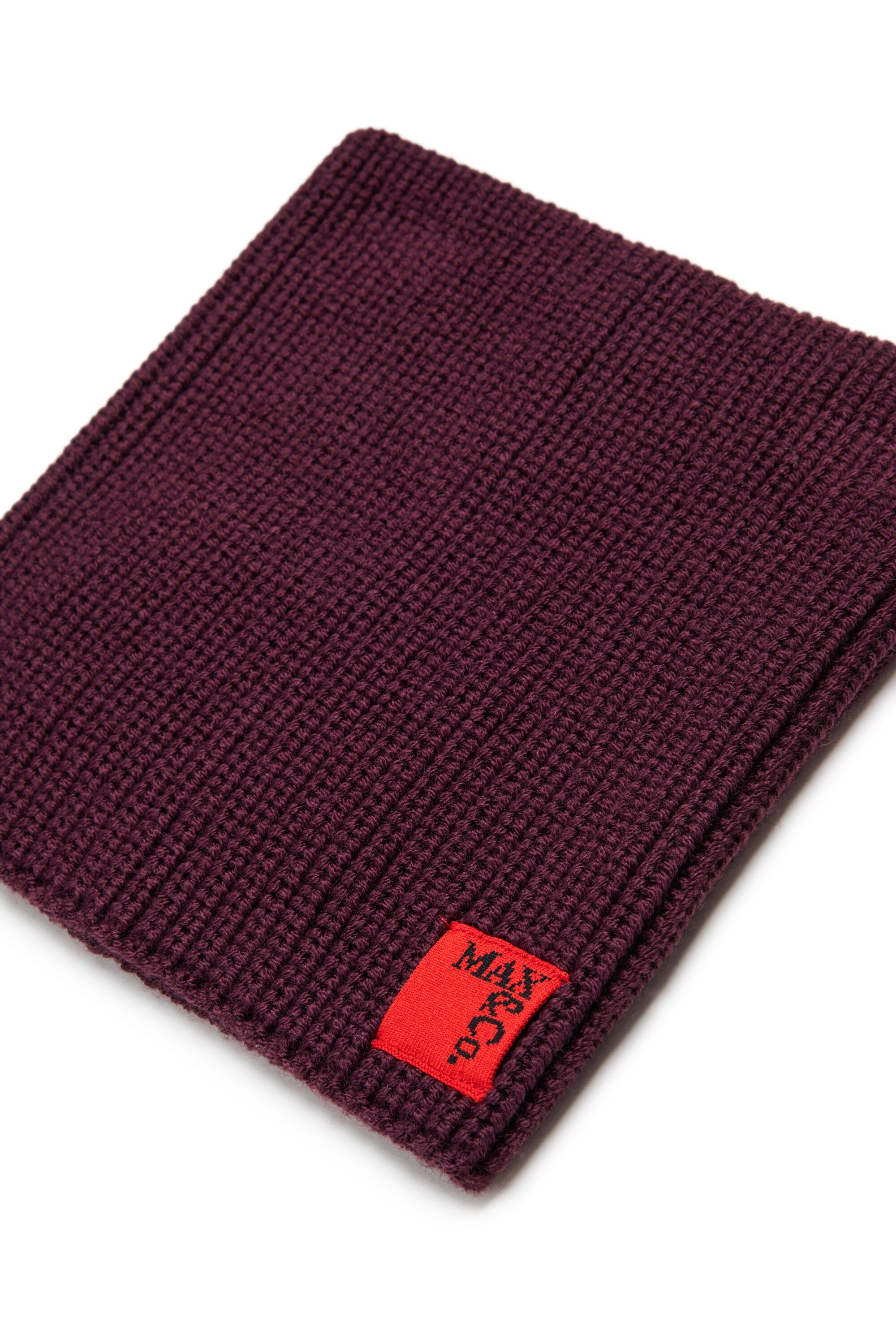 パッチ付きウール混ニット襟