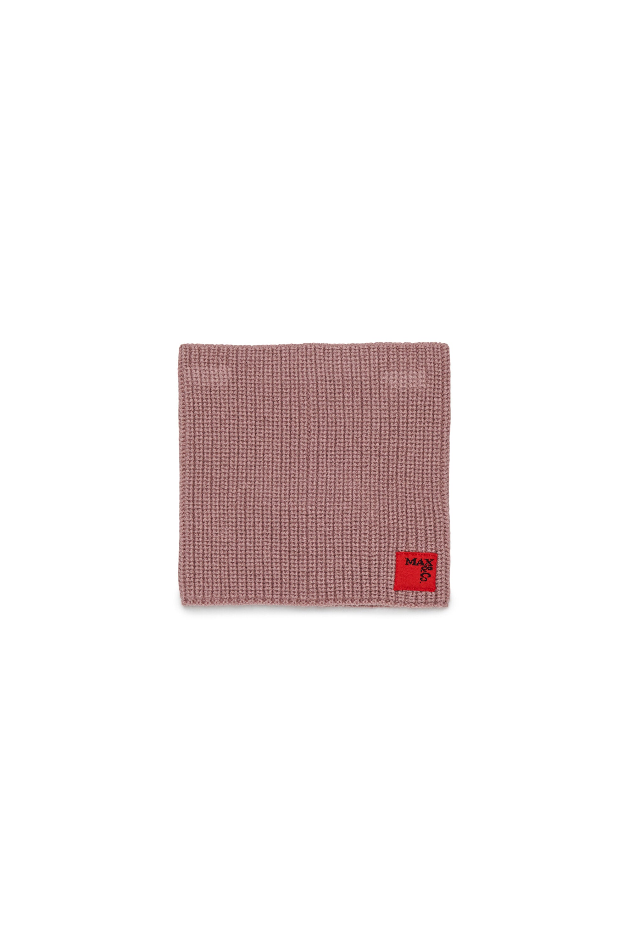 Wool-blend knit collar with patch