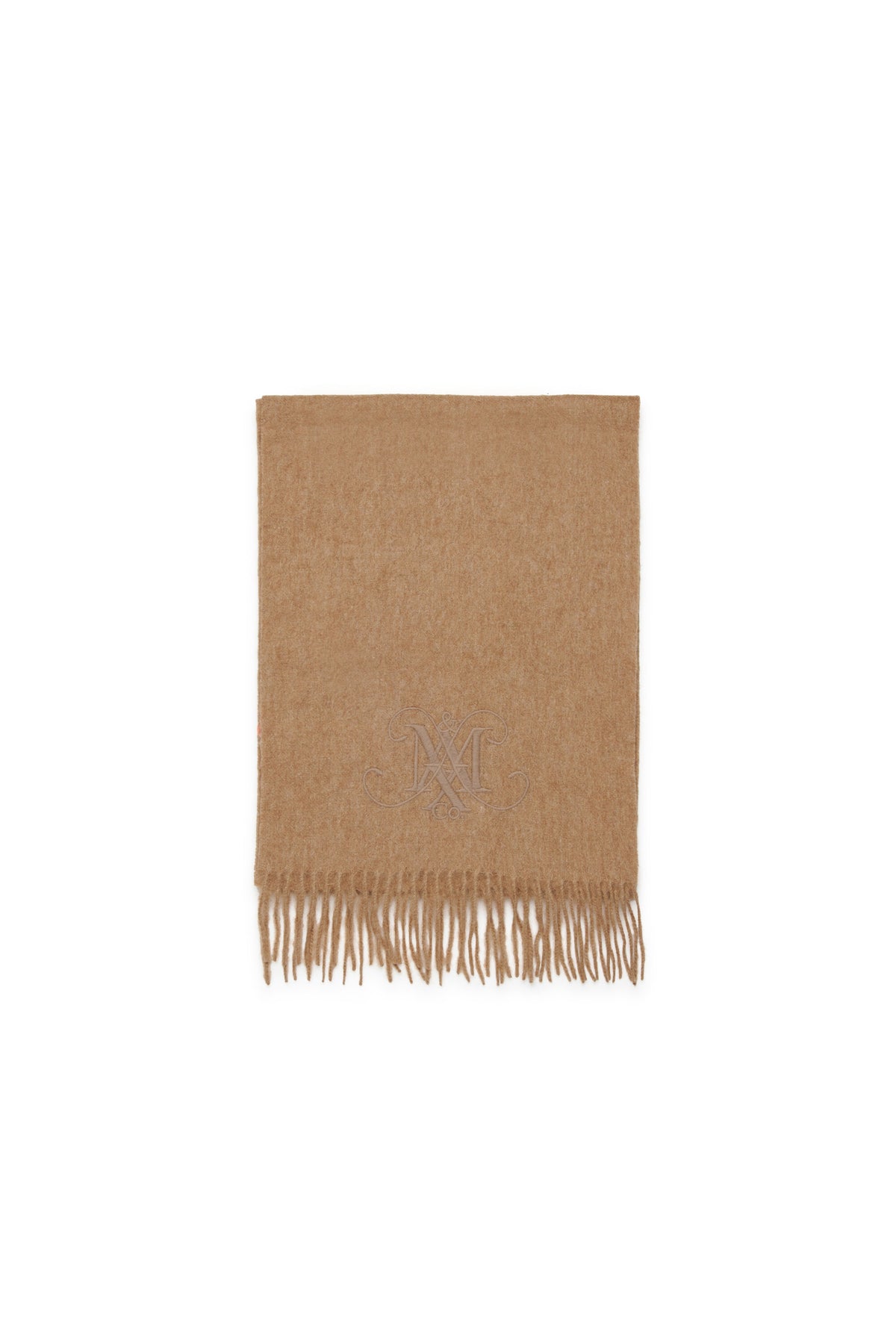 Wool scarf with embroidered logo