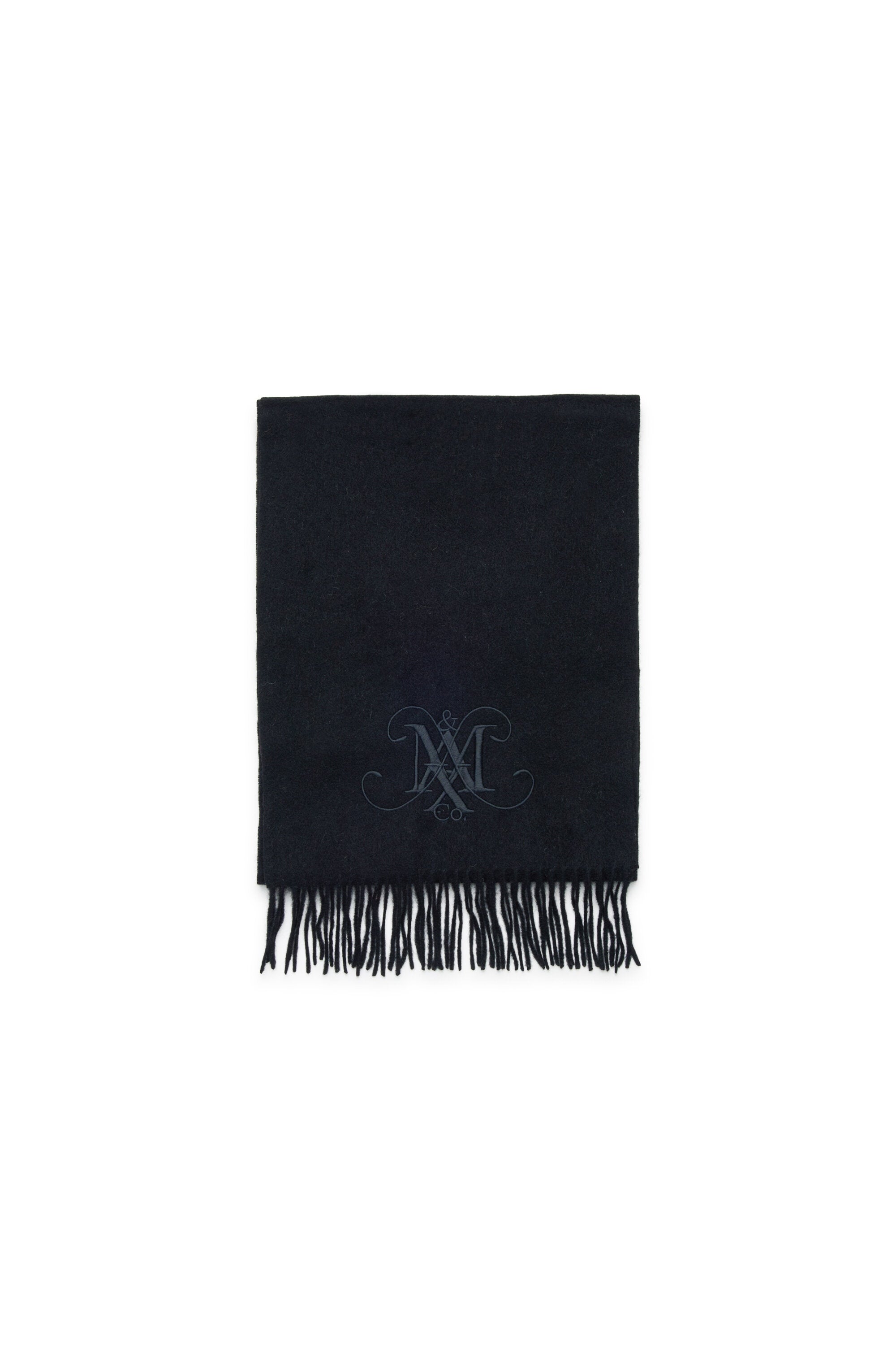 Wool scarf with embroidered logo