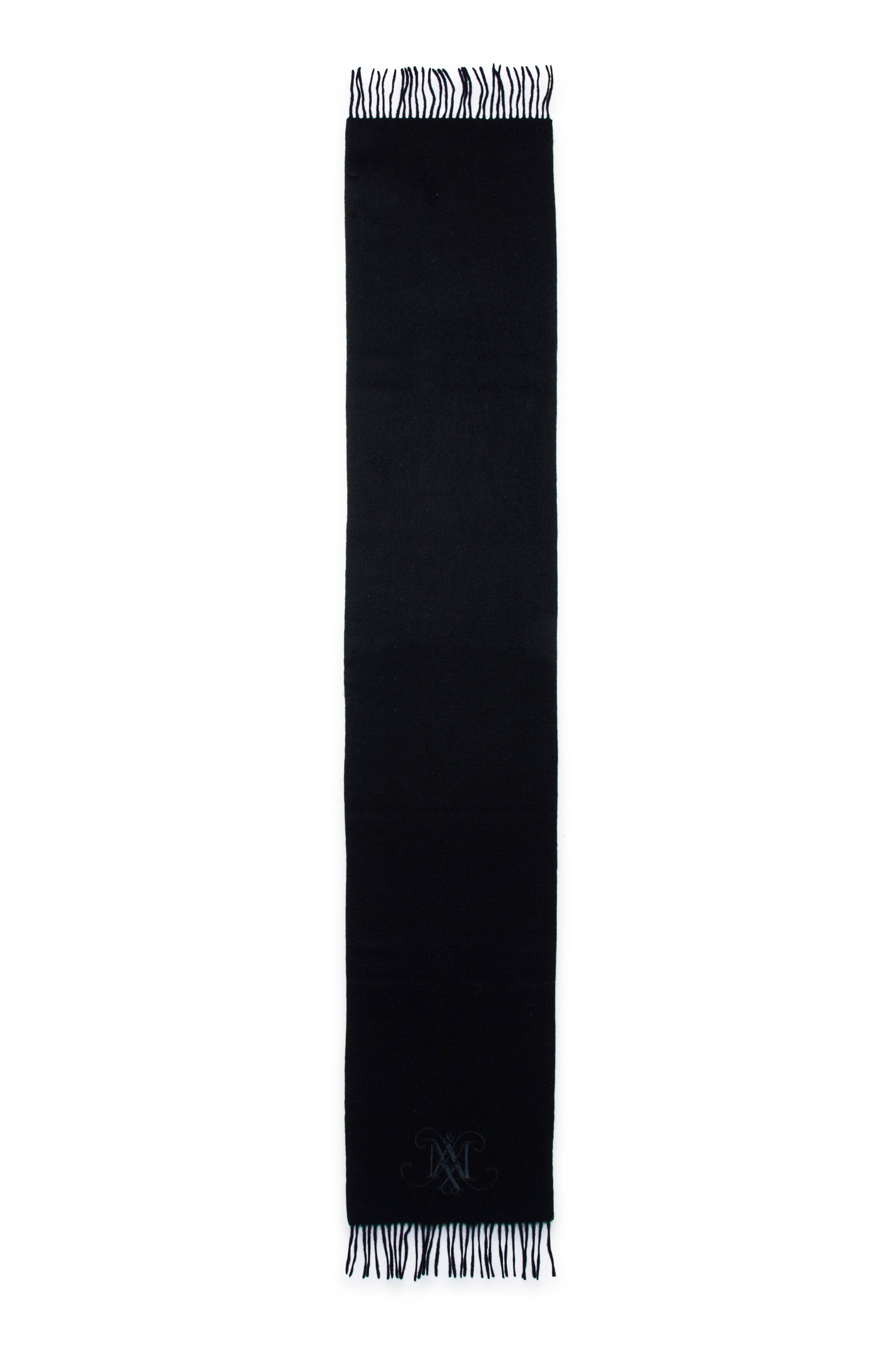 Wool scarf with embroidered logo