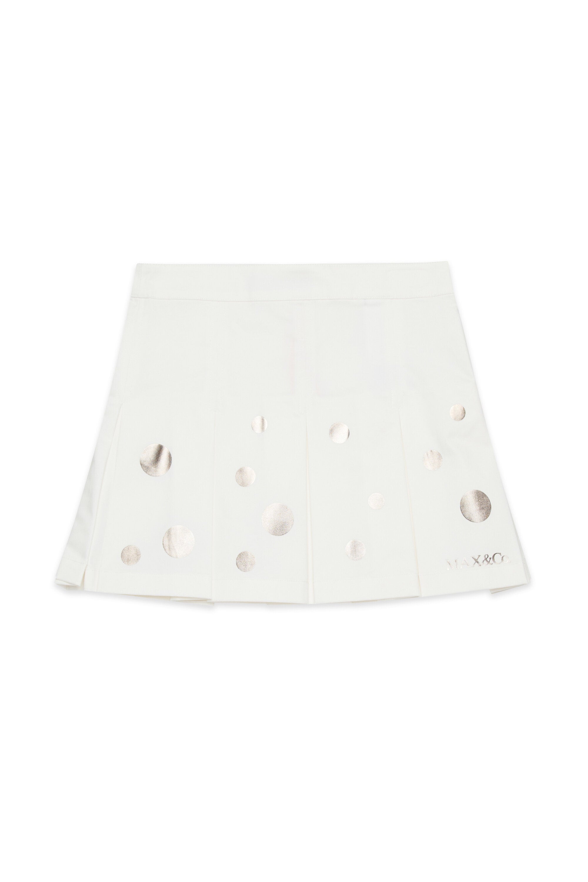 メタリックドット入りプリーツスカート