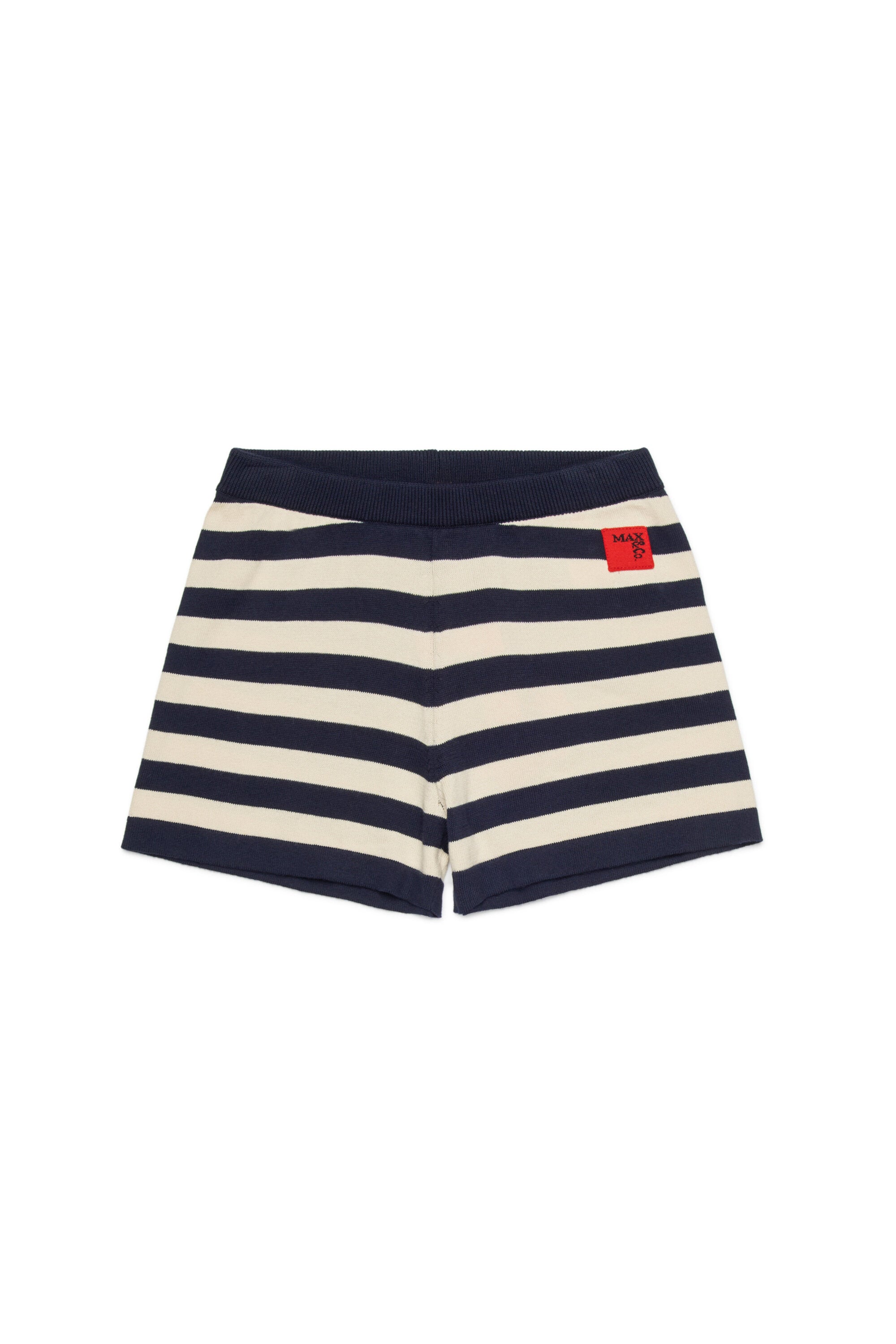 Ribbed knit shorts with logo