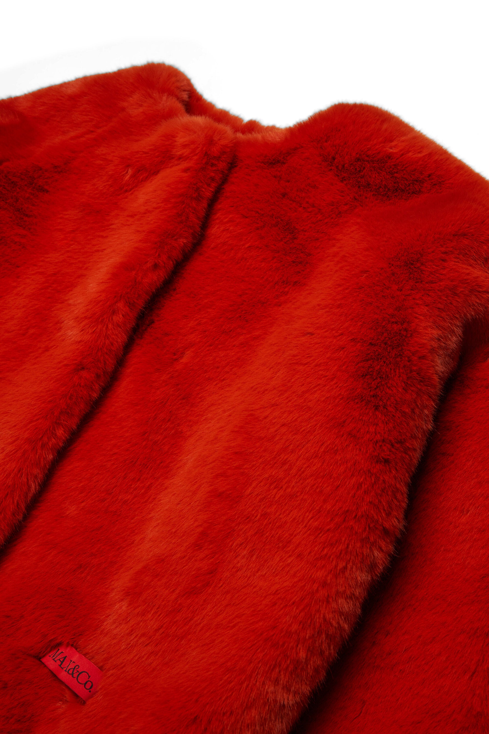 Faux fur jacket with logo
