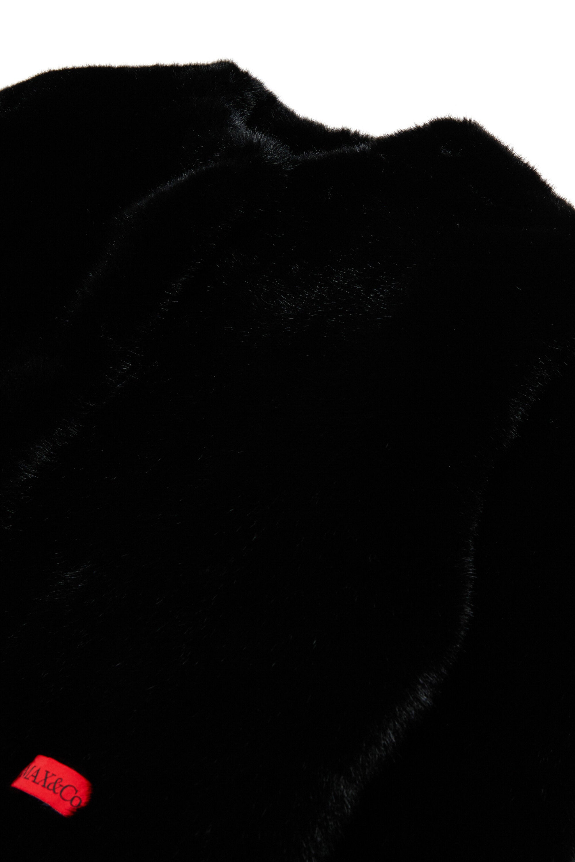 Faux fur jacket with logo
