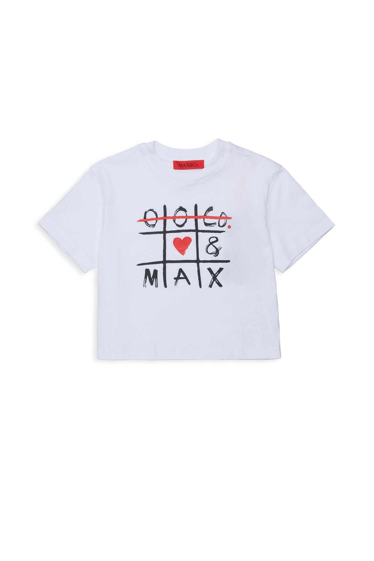 クルーネックのロゴTシャツ
