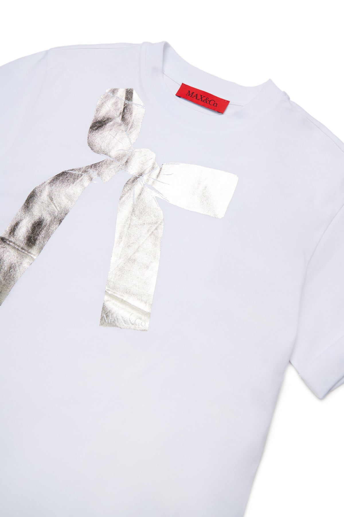 メタリックリボンプリントTシャツ