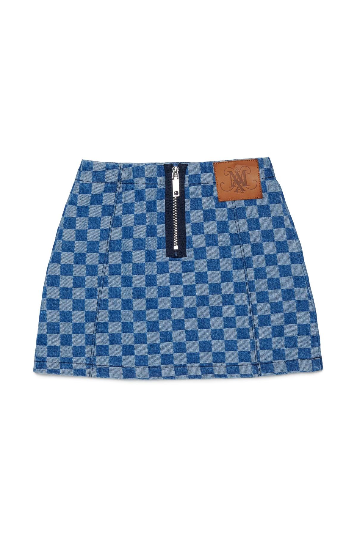 Plaid skirt with logo
