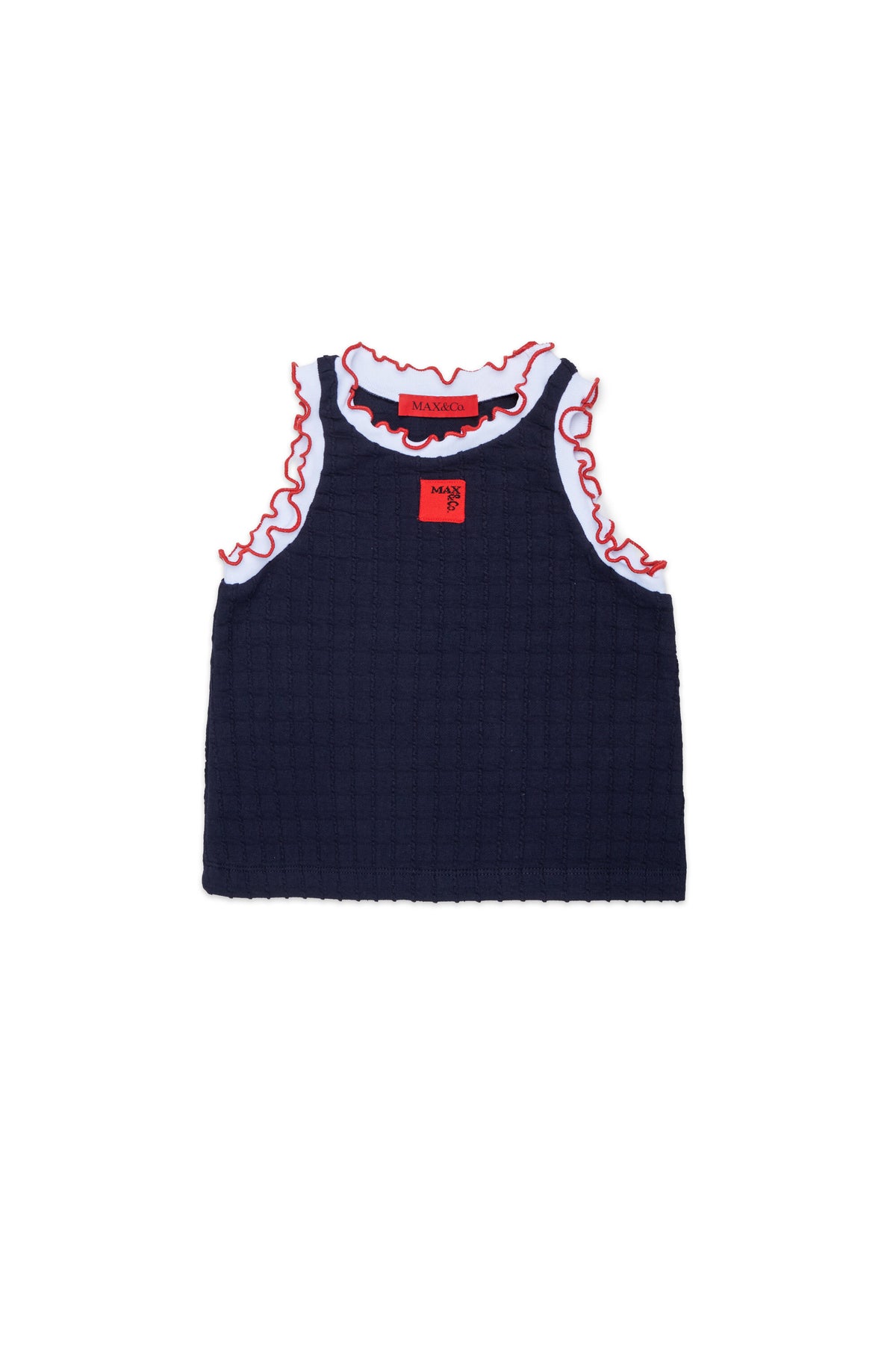 ノースリーブTシャツ フリルとロゴ