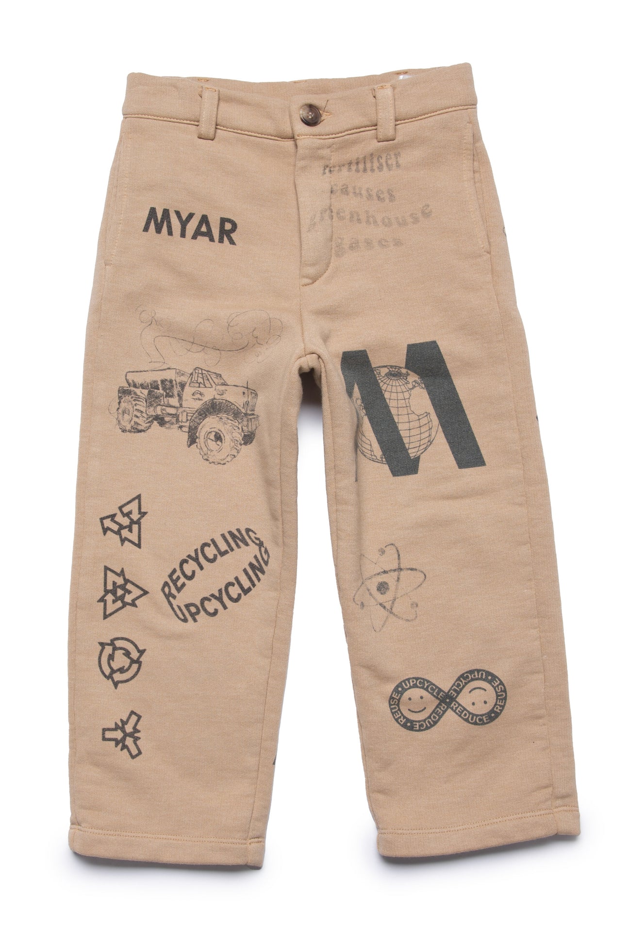 Deadstock fabric pants with graphic print 