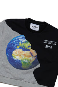 World Endangeredプリントのクルーネックスウェットシャツ
