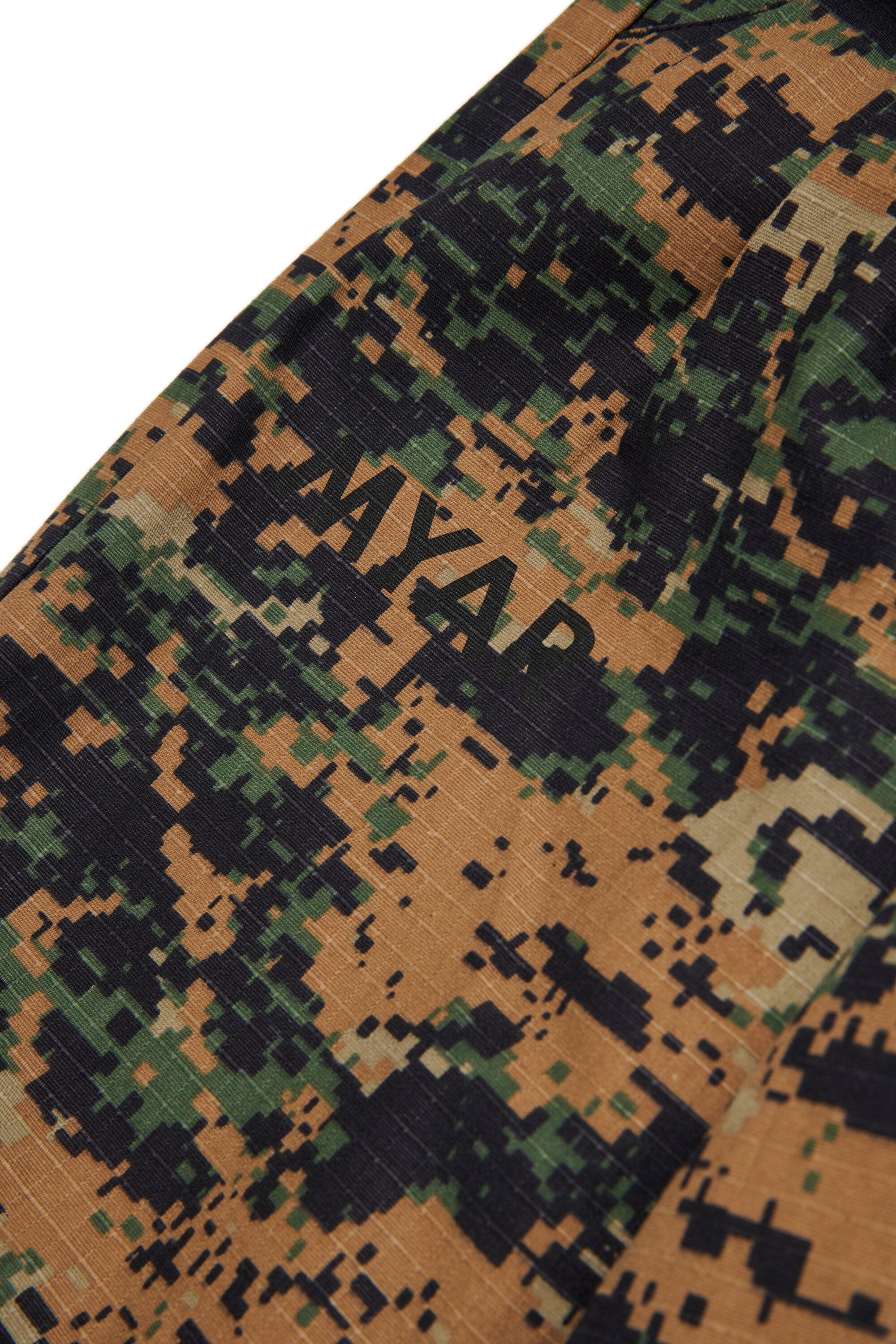 Oversized chino pants with camouflage pattern