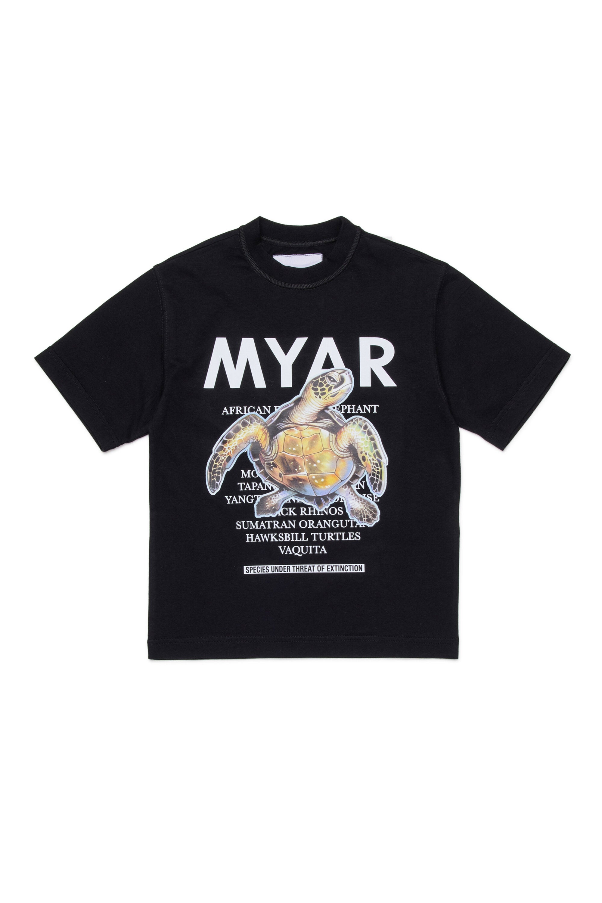 絶滅危惧動物グラフィックプリント半袖Tシャツ
