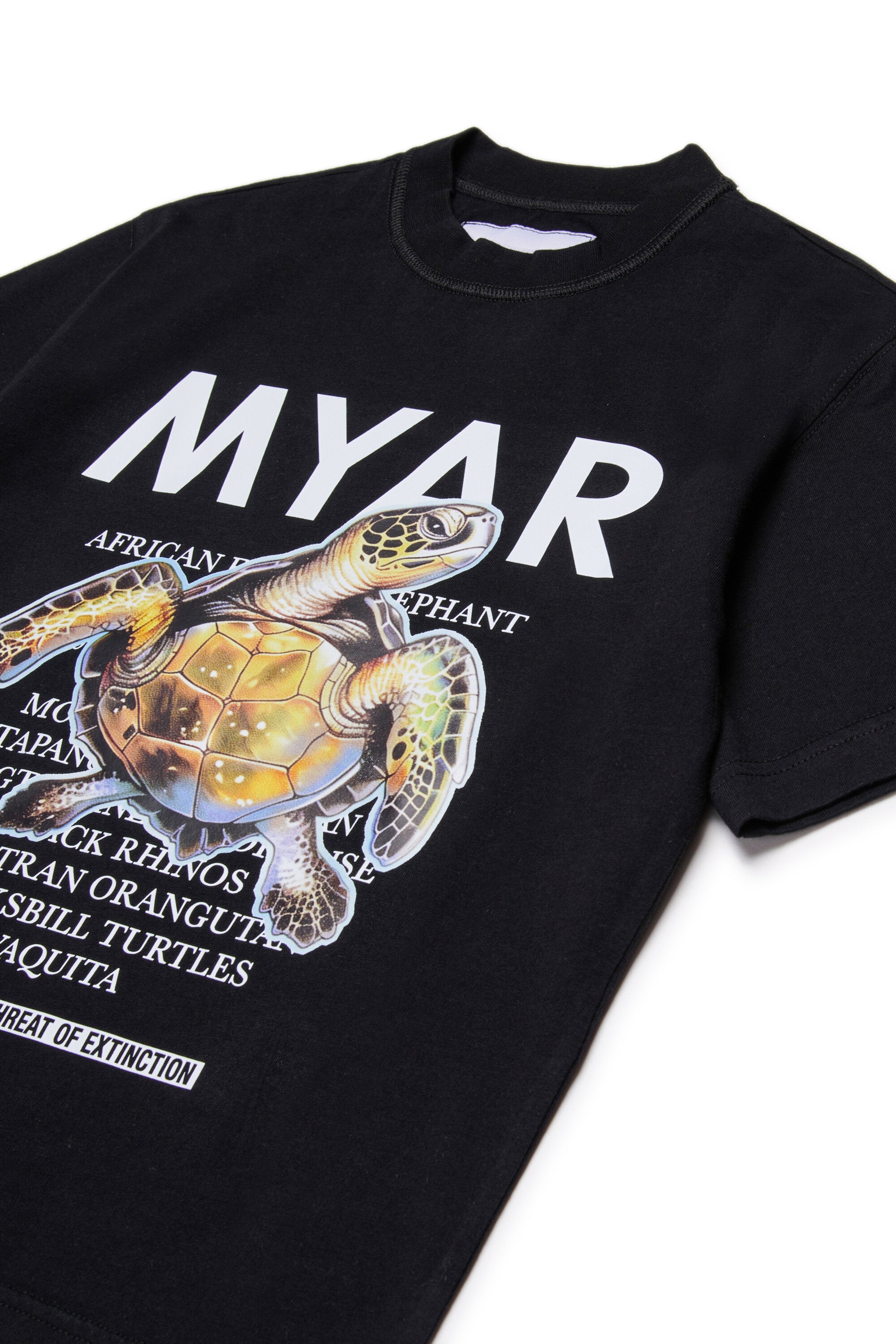 絶滅危惧動物グラフィックプリント半袖Tシャツ