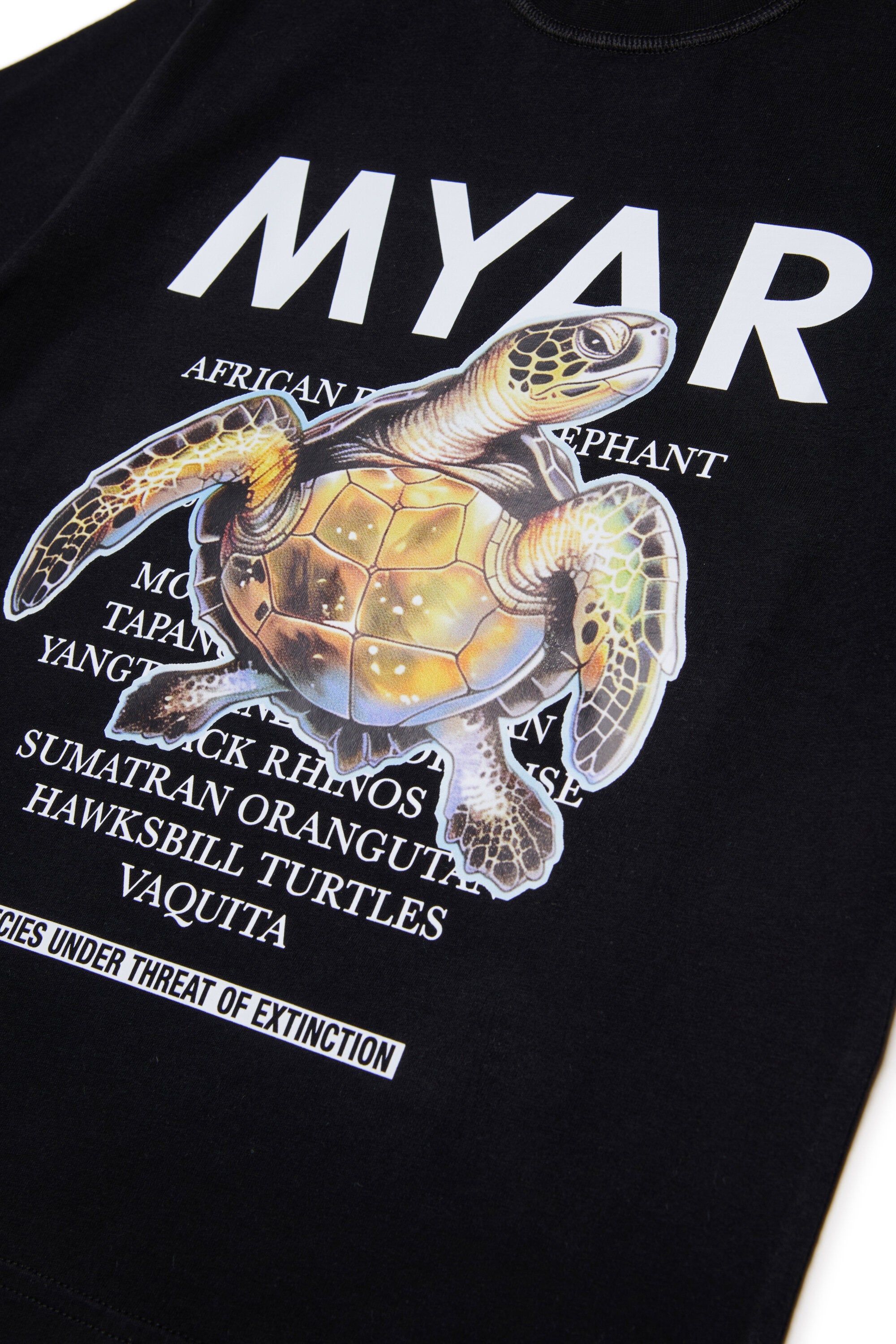 絶滅危惧動物グラフィックプリント半袖Tシャツ