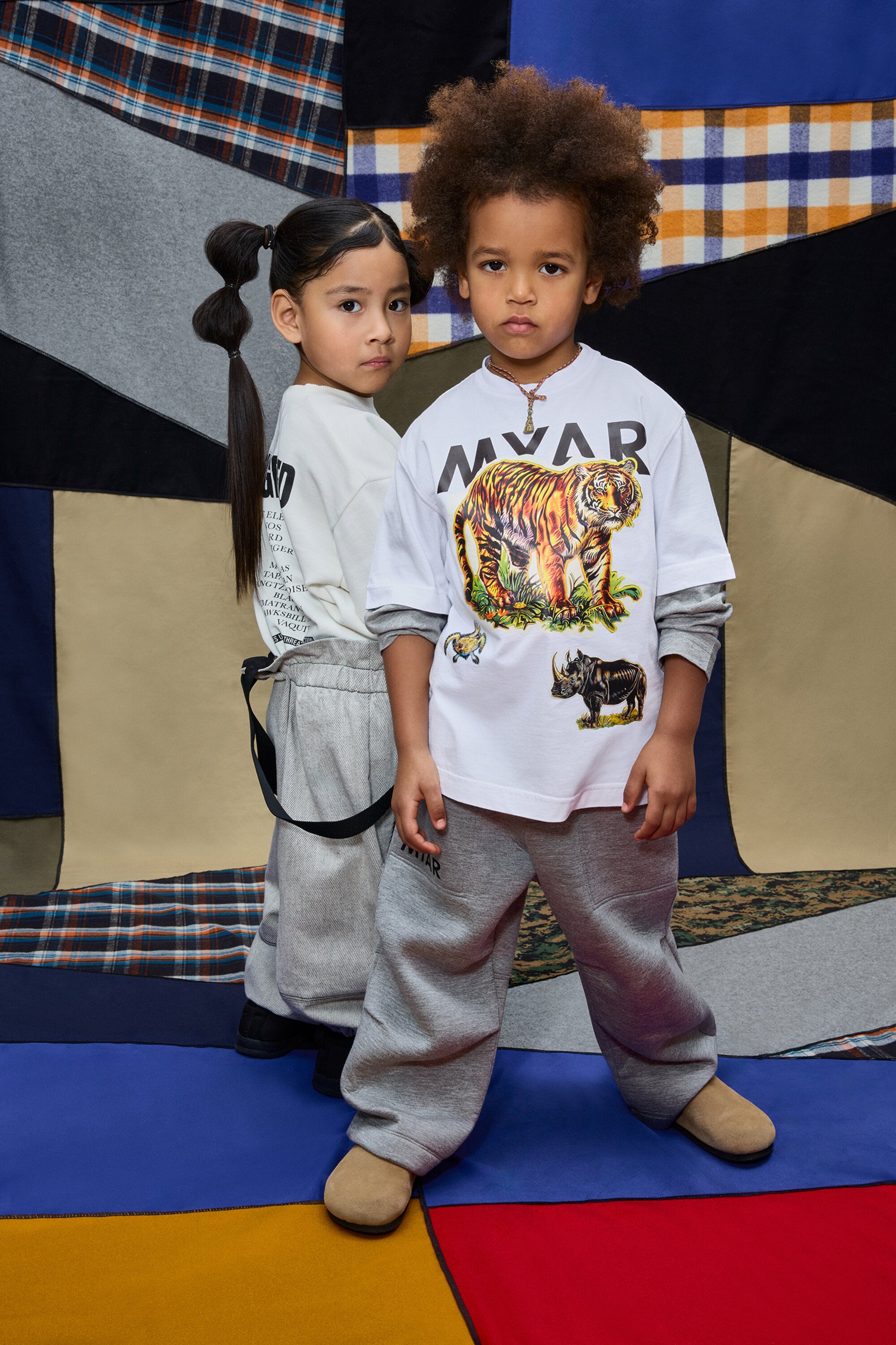 絶滅危惧動物グラフィックプリント半袖Tシャツ