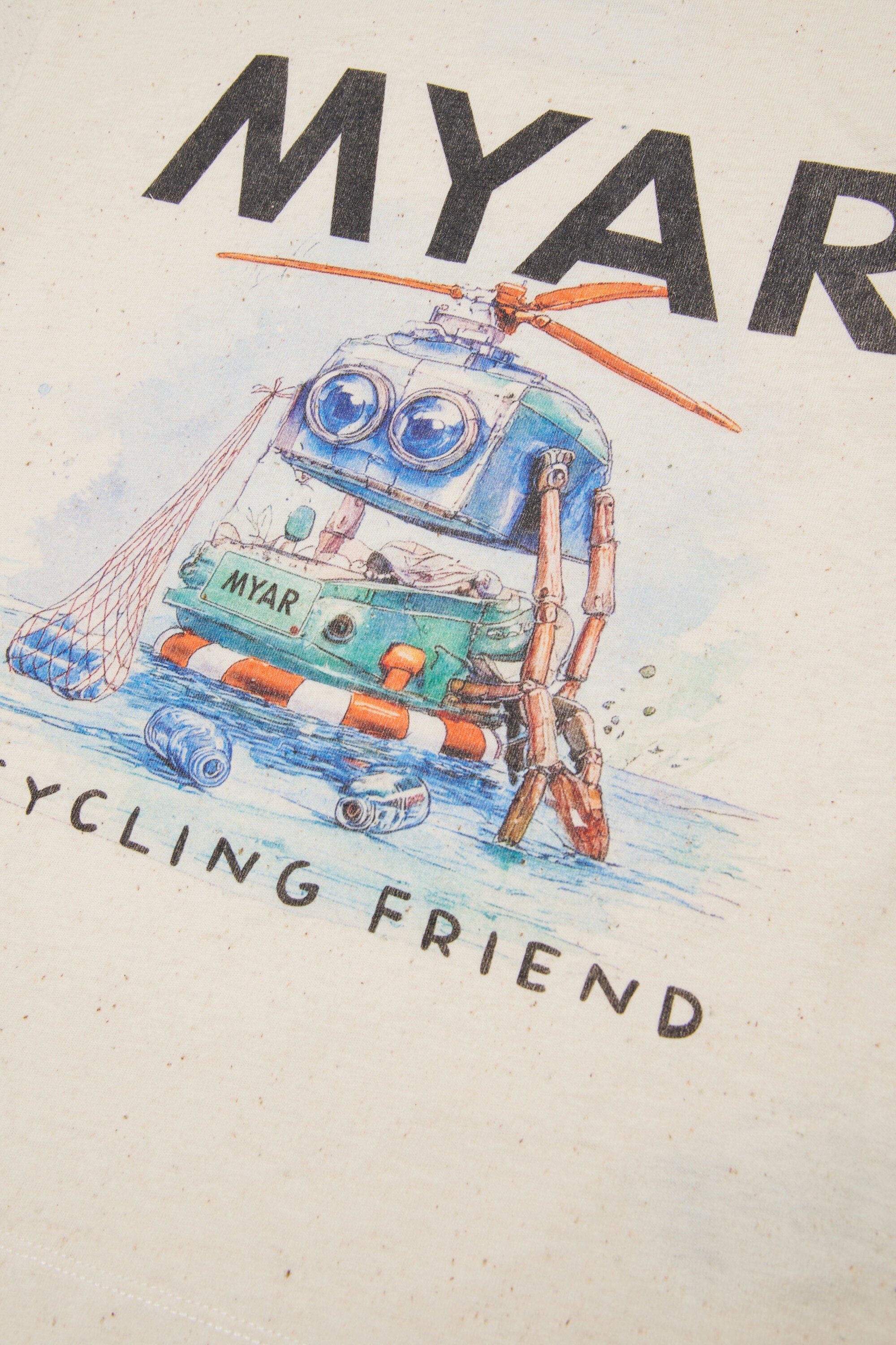 ロボットプリント クルーネックTシャツ