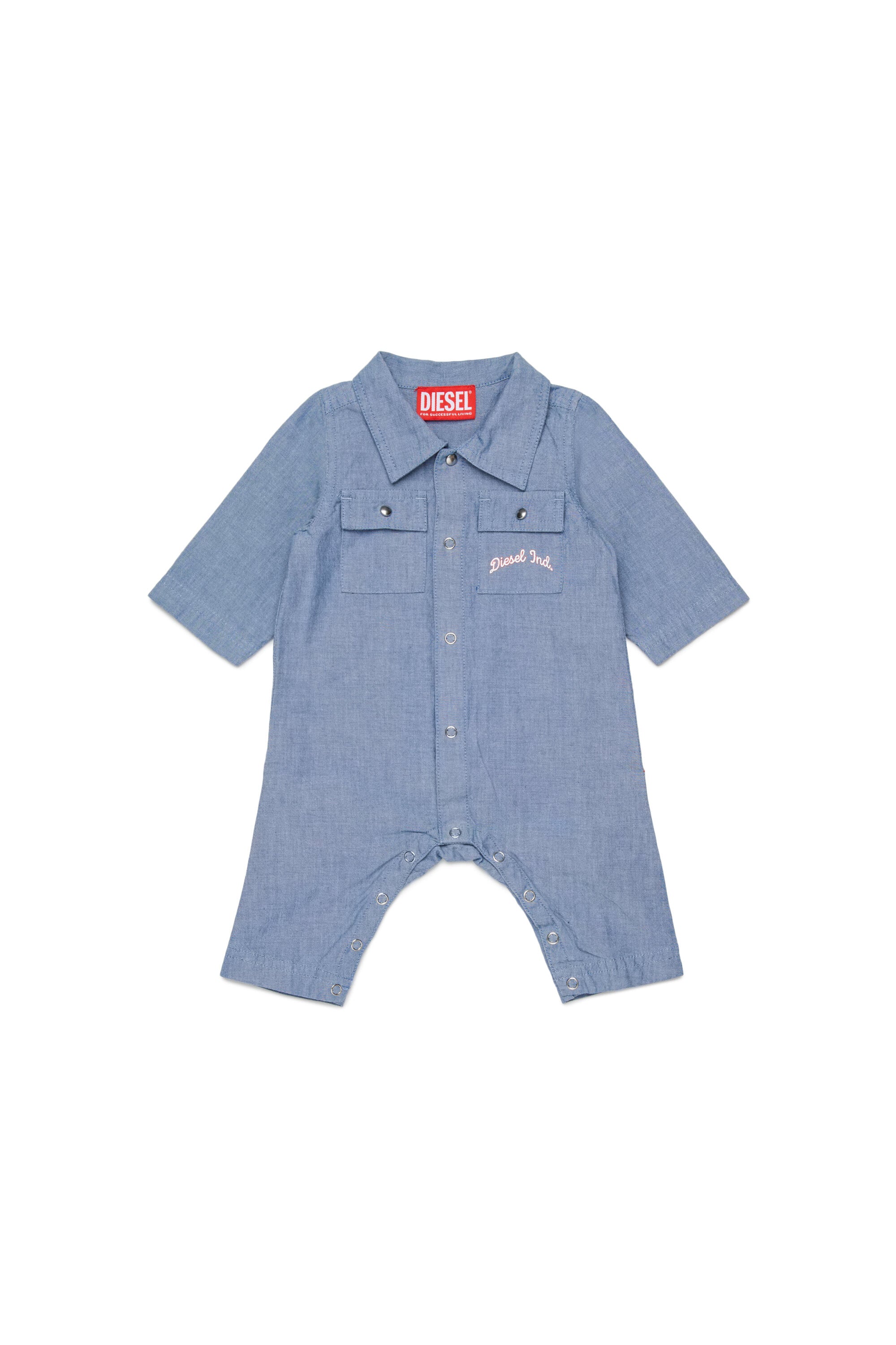 ロゴ入りシャツジャンプスーツ