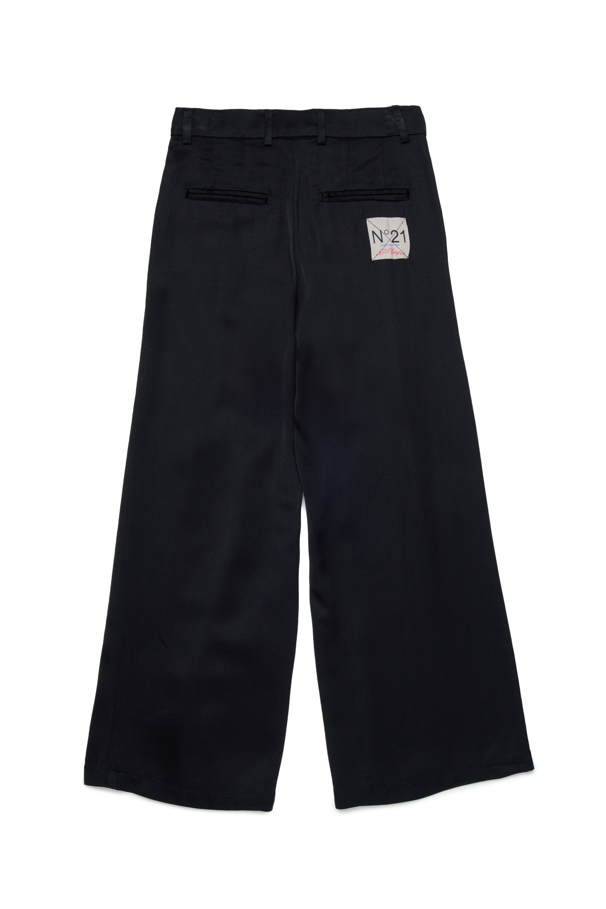 プリーツ入りサテン・パラッツォパンツ