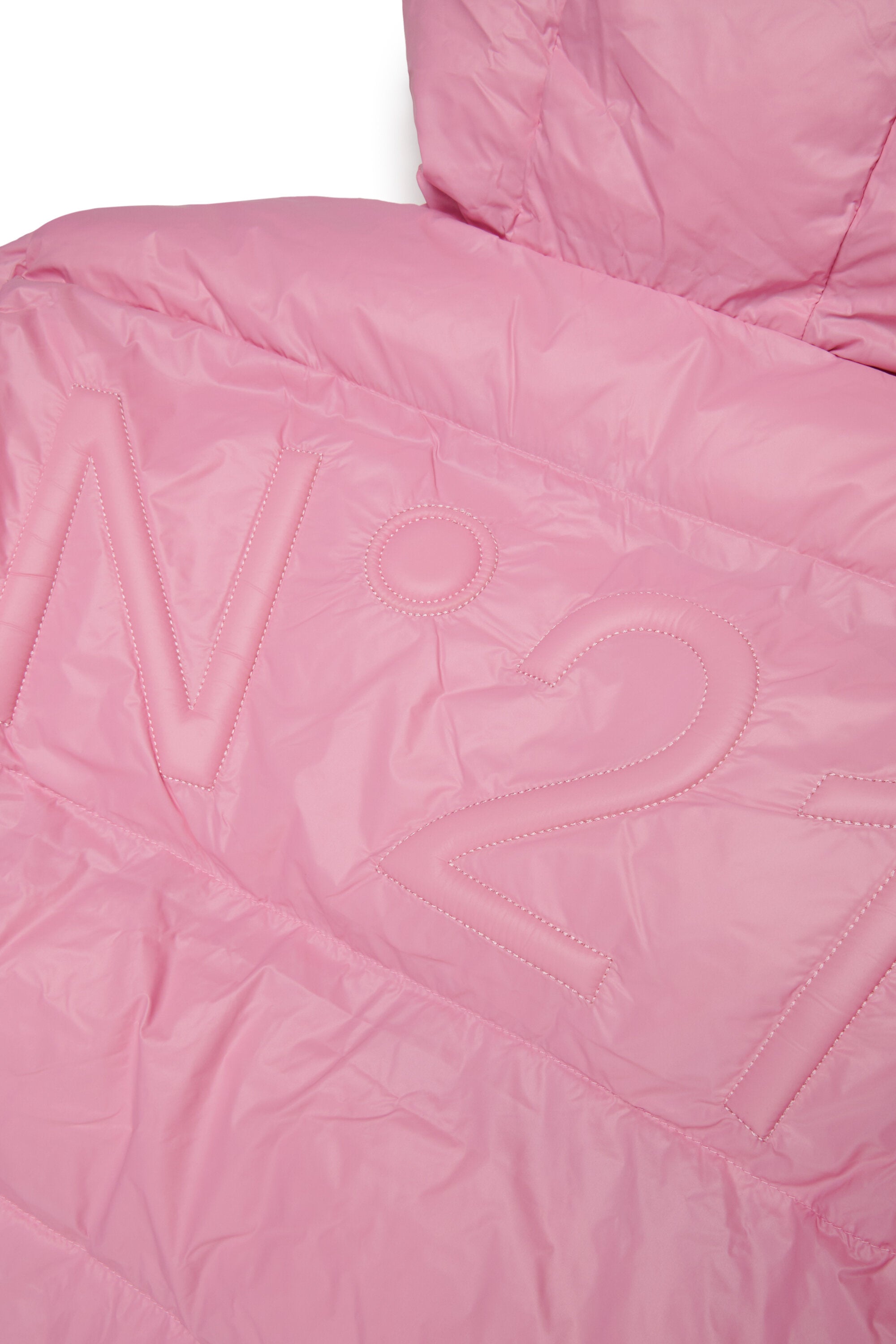 Short padded jacket with asymmetrical bottom