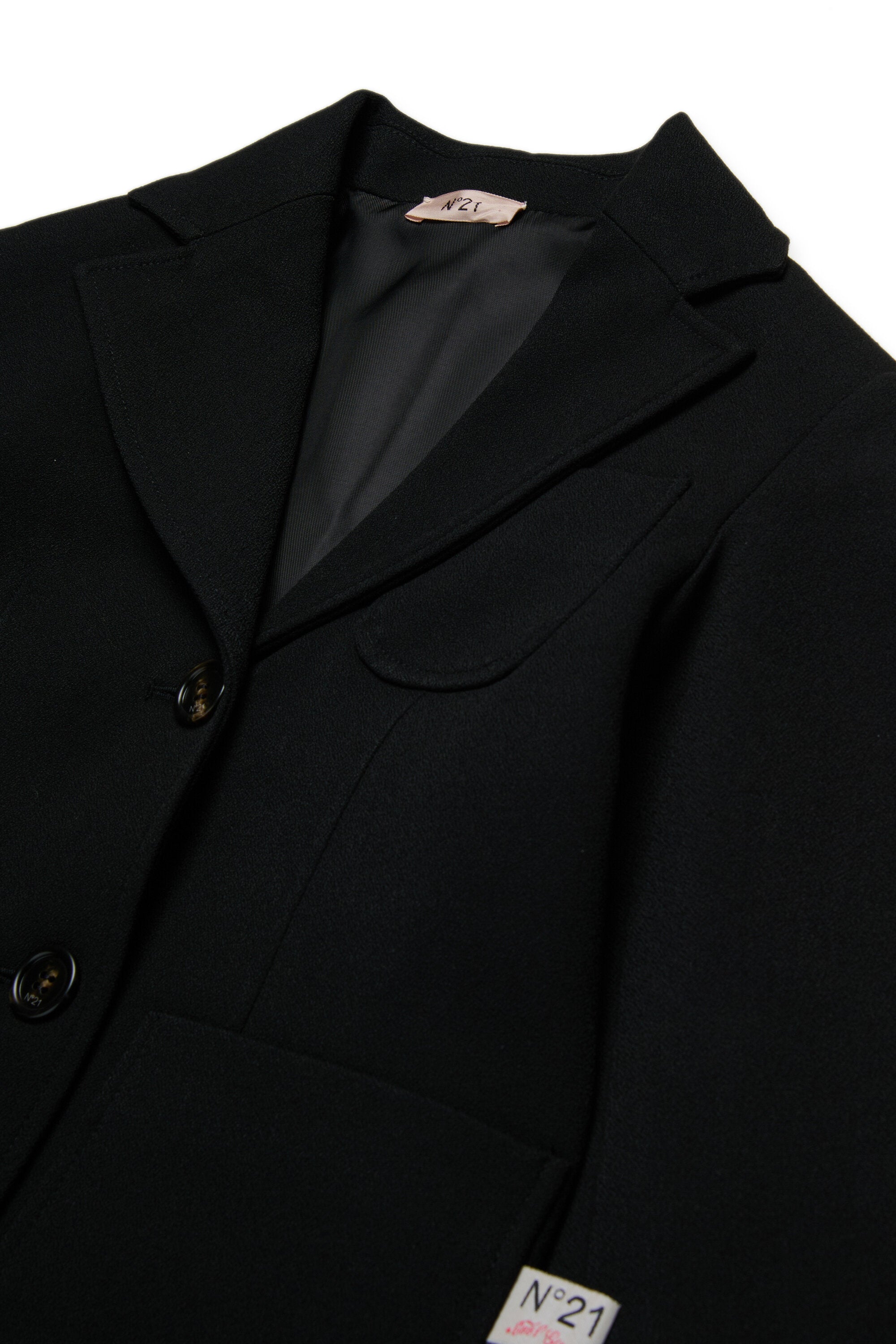 シングルブレストクレープブレザージャケット