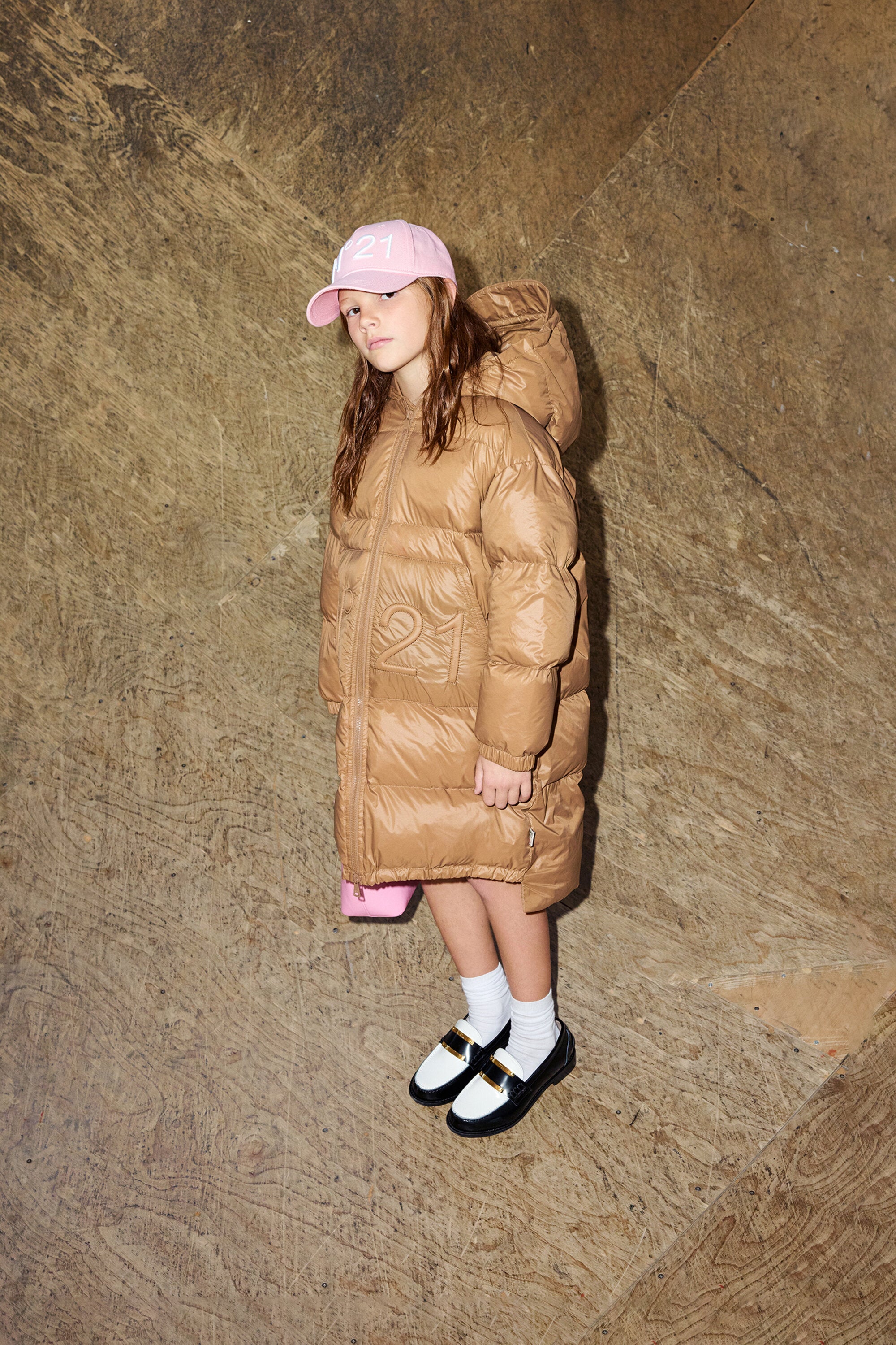 アシンメトリーボトムの中わた入りロングジャケット