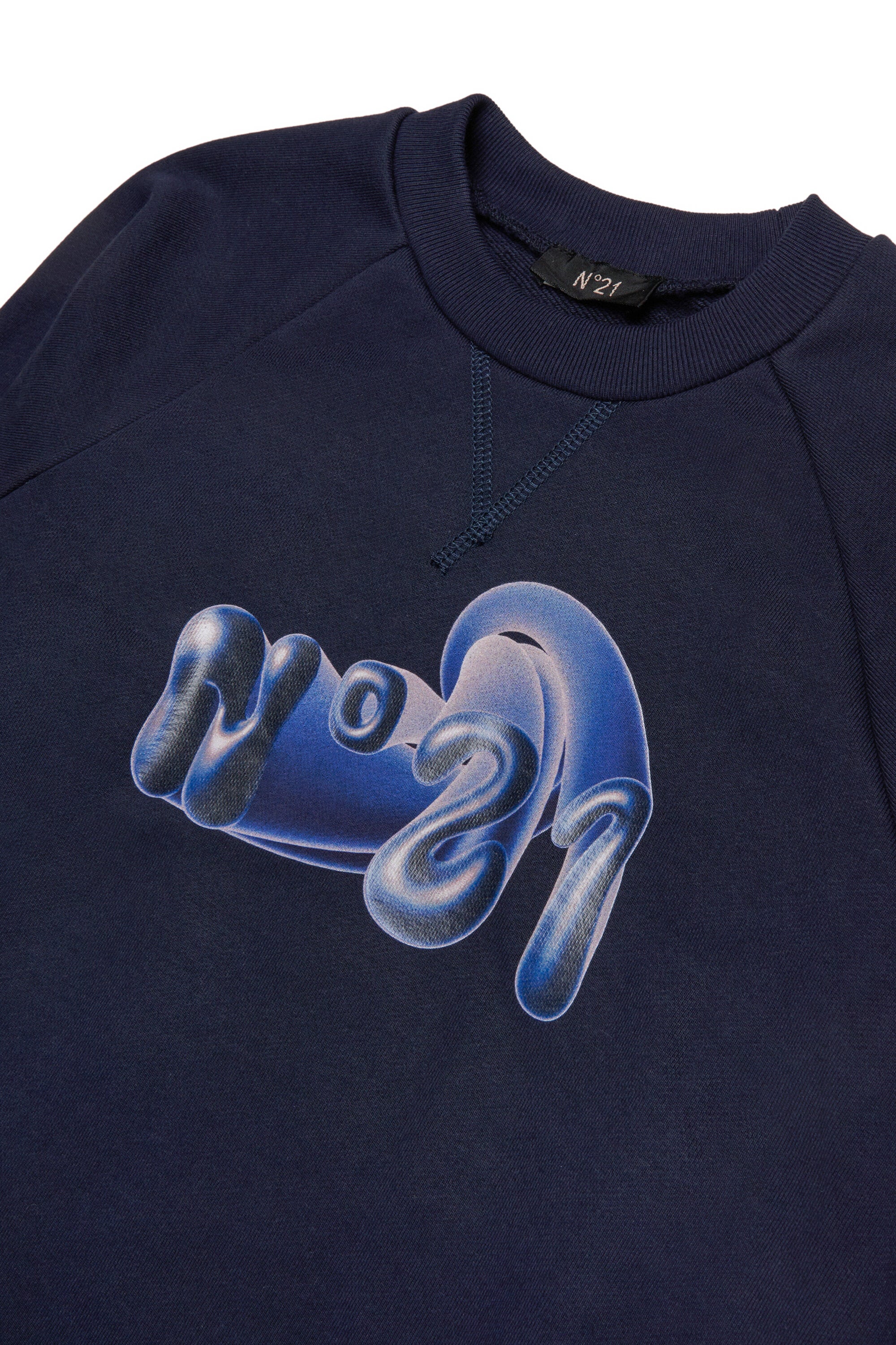 トーションロゴ入りクルーネックスウェットシャツ