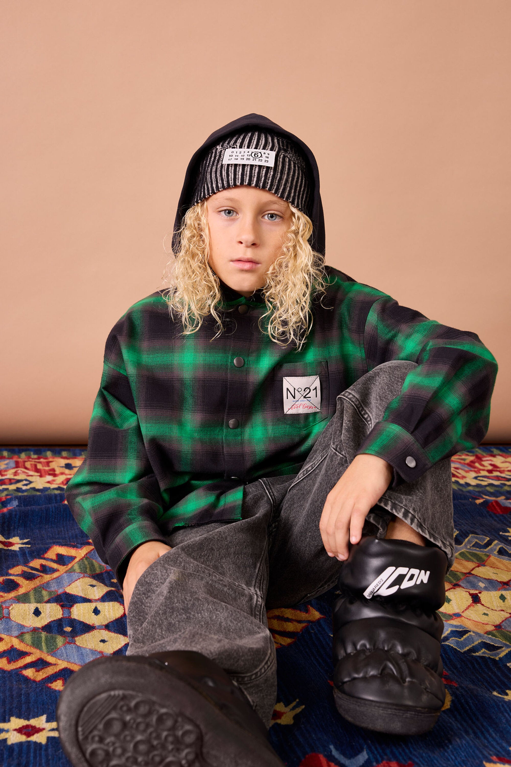 チェックのフランネル・オーバーシャツ