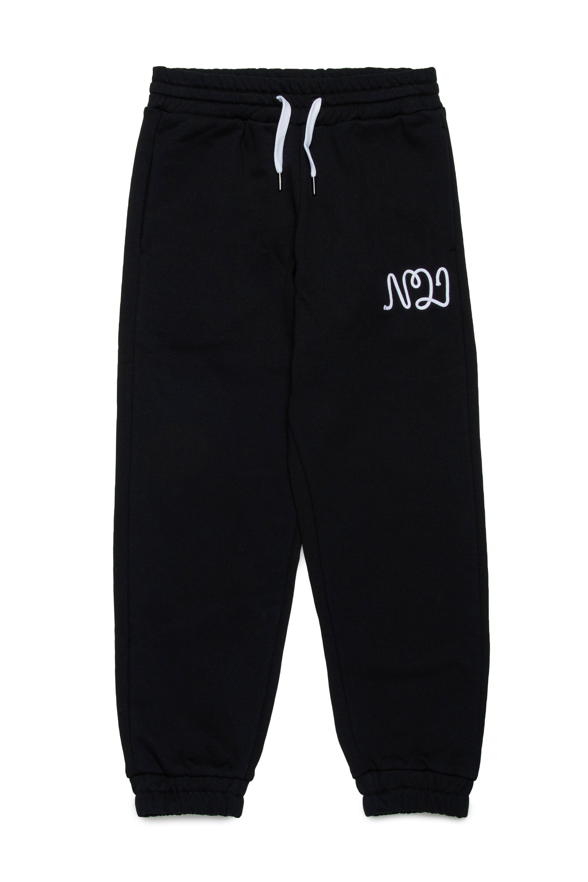 Fleece jogger pants with cursive logo