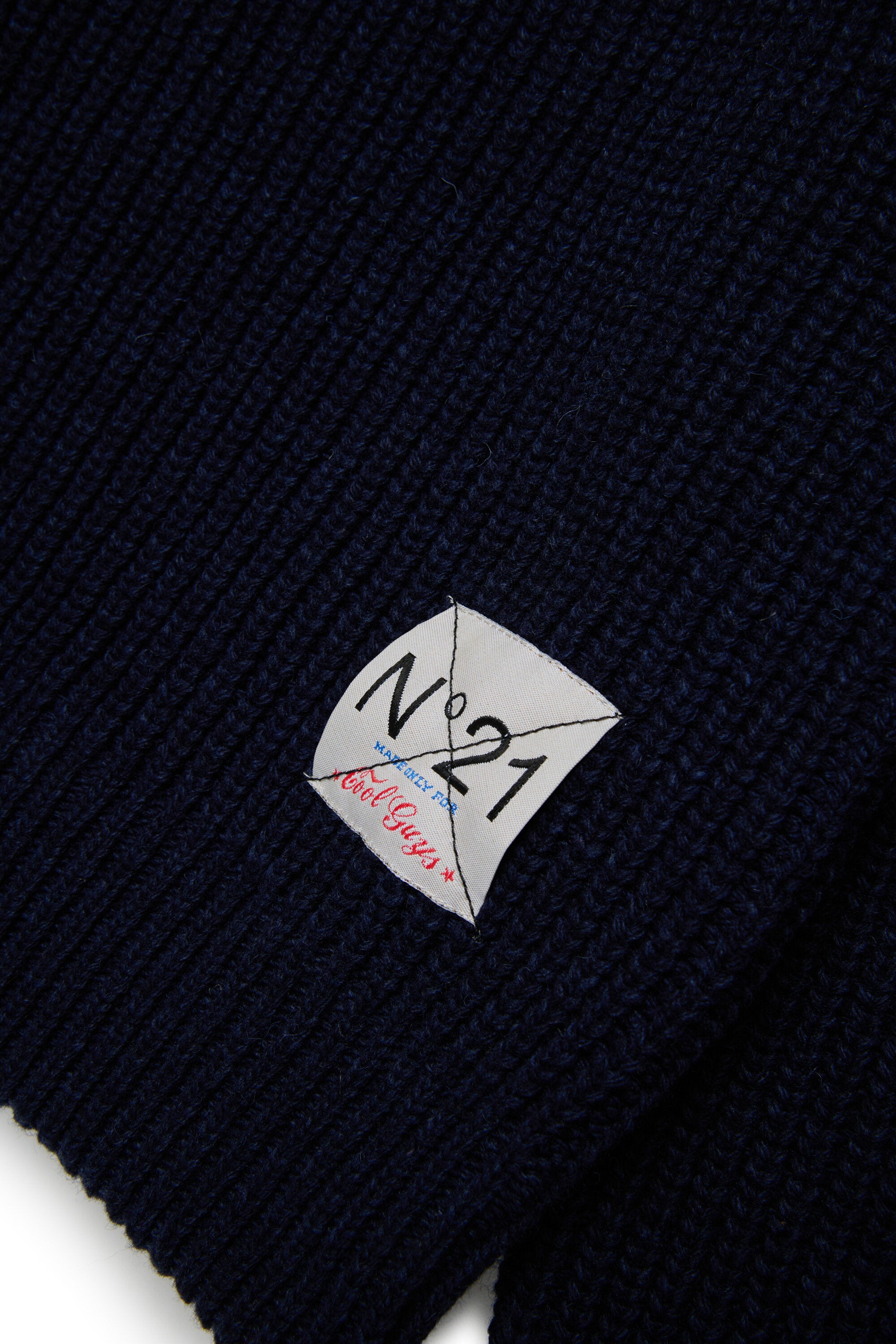 Contrasting hooded wool-blend sweater