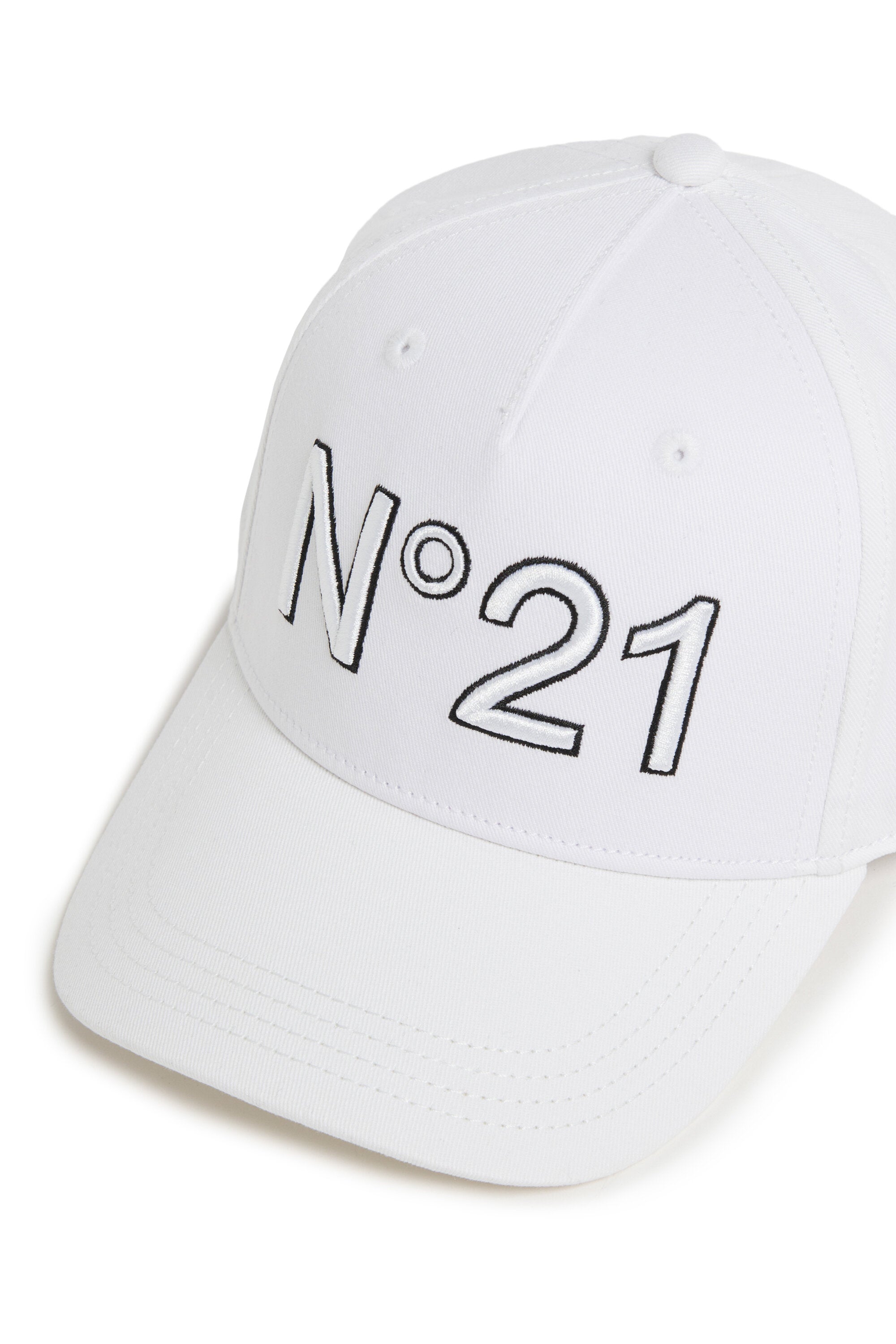 ブランドロゴ入りギャバジン製ベースボールキャップ